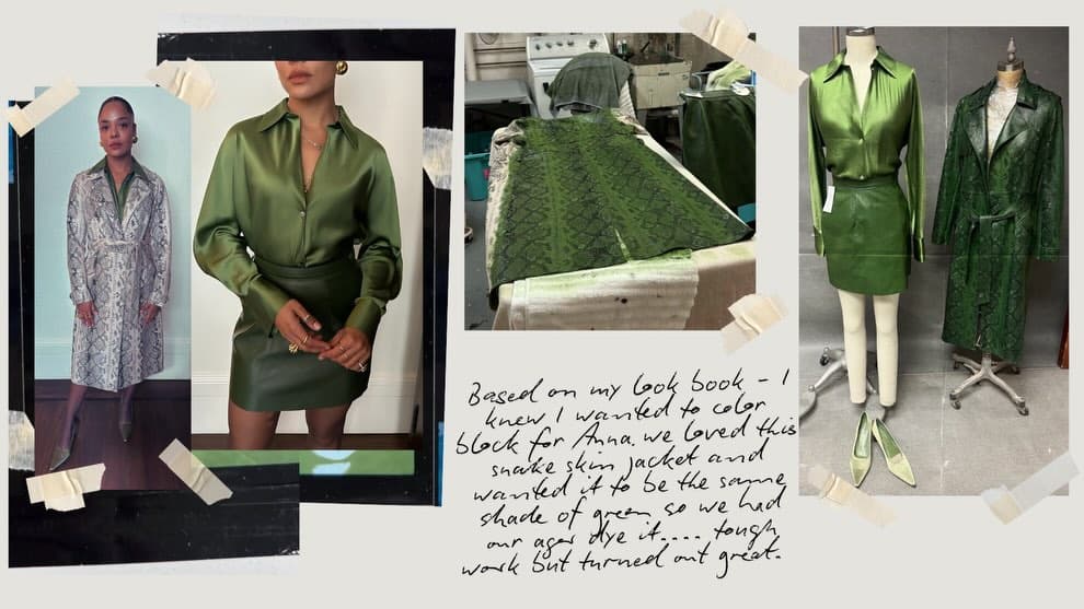 Anna's all-green ensemble seen in episode two.