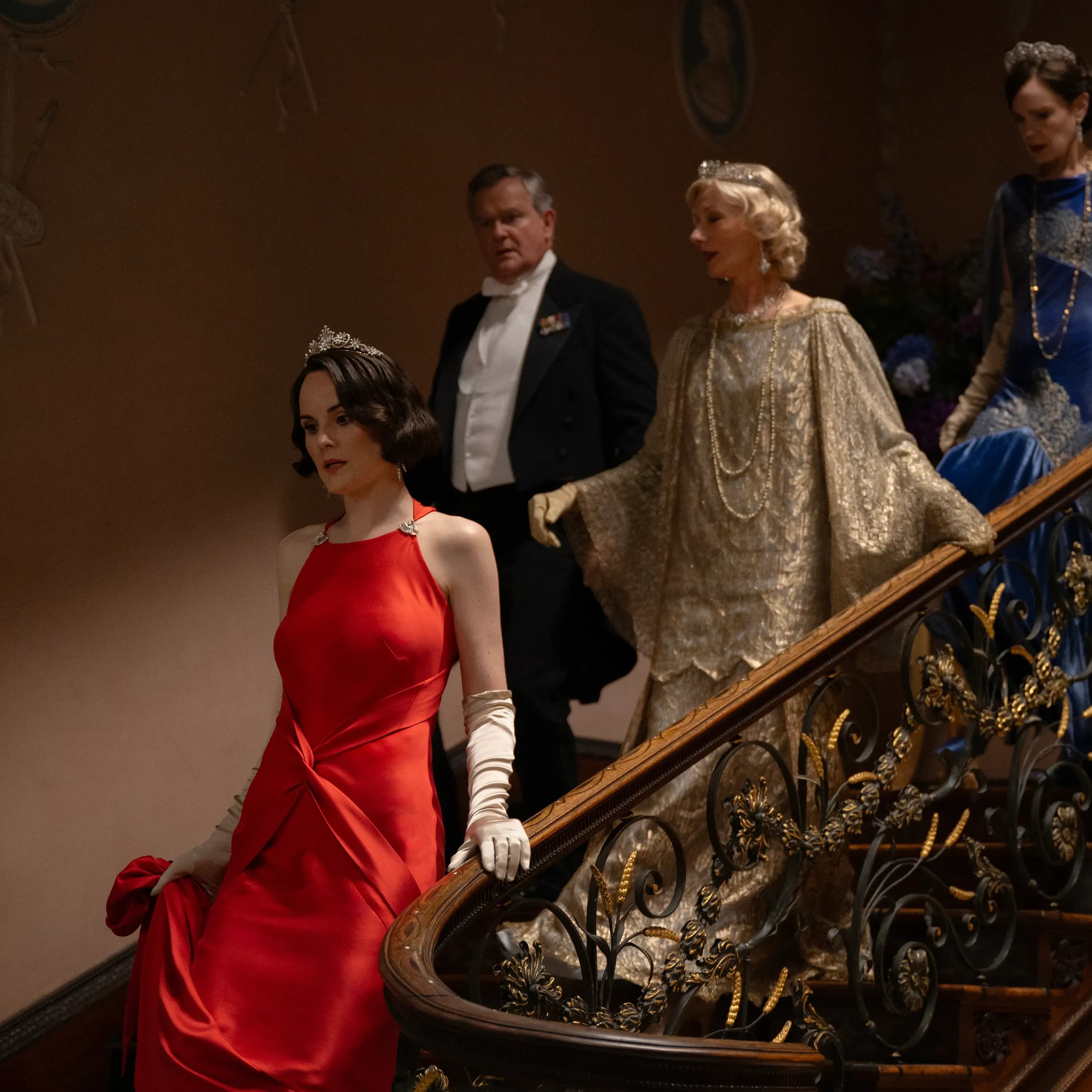 Michelle Dockery, Hugh Bonneville,  Joely Richardson, and Elizabeth McGovern in "Downton Abbey: The Grand Finale".