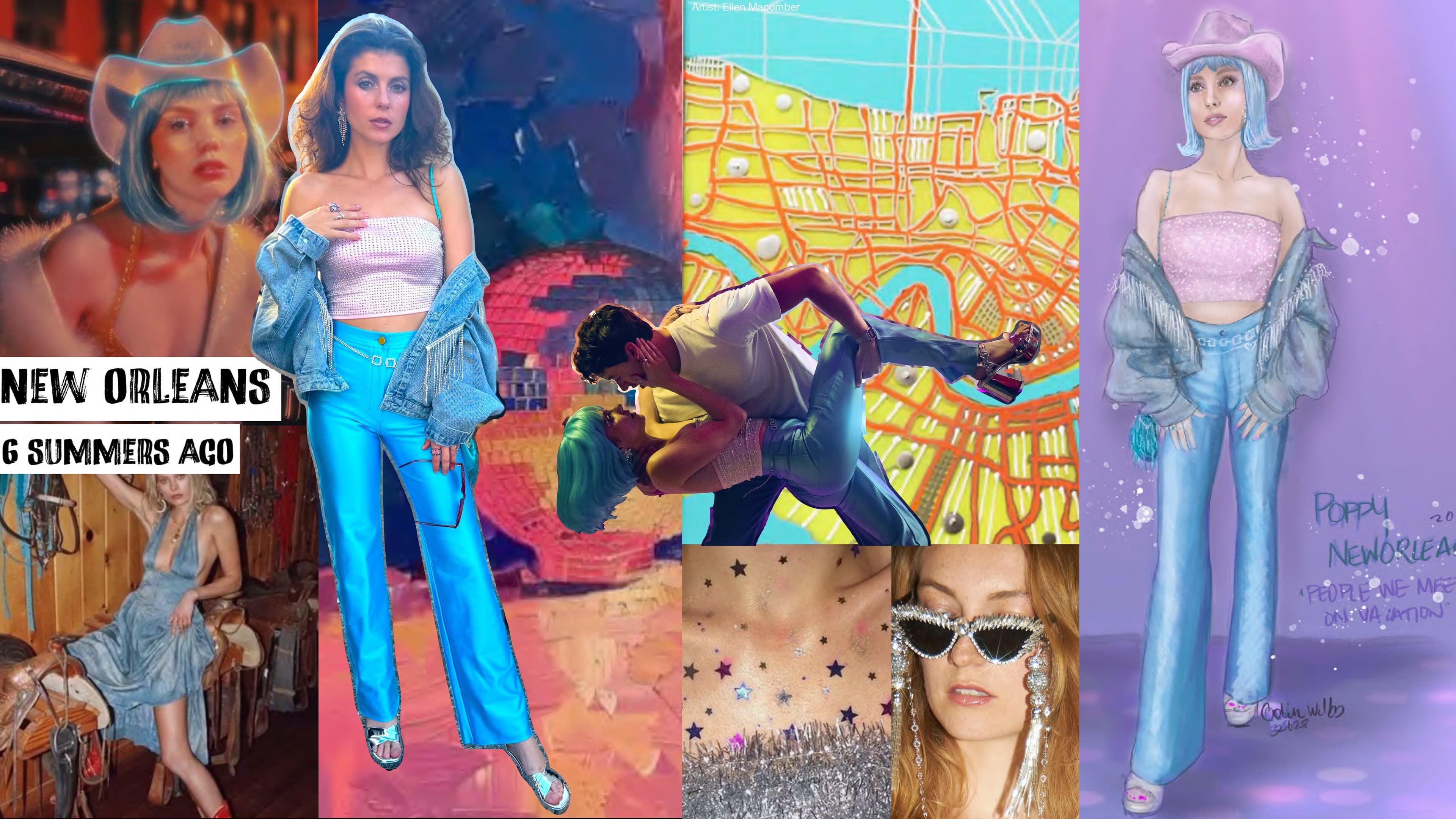 Costume Designer Colin Wilkes' New Orleans Mood Board for Emily Bader in "People We Meet on Vacation." 