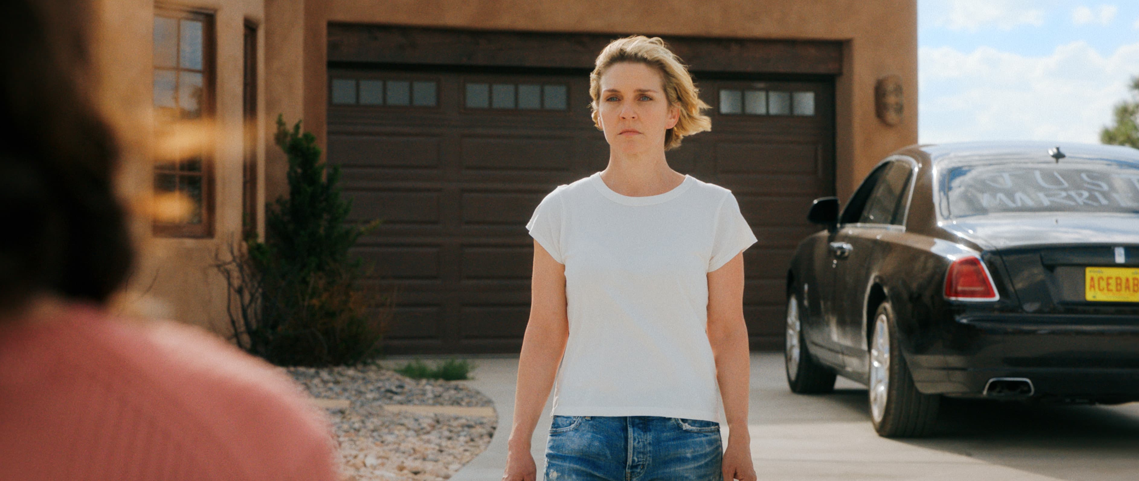 Rhea Seehorn plays Carol in "Pluribus".