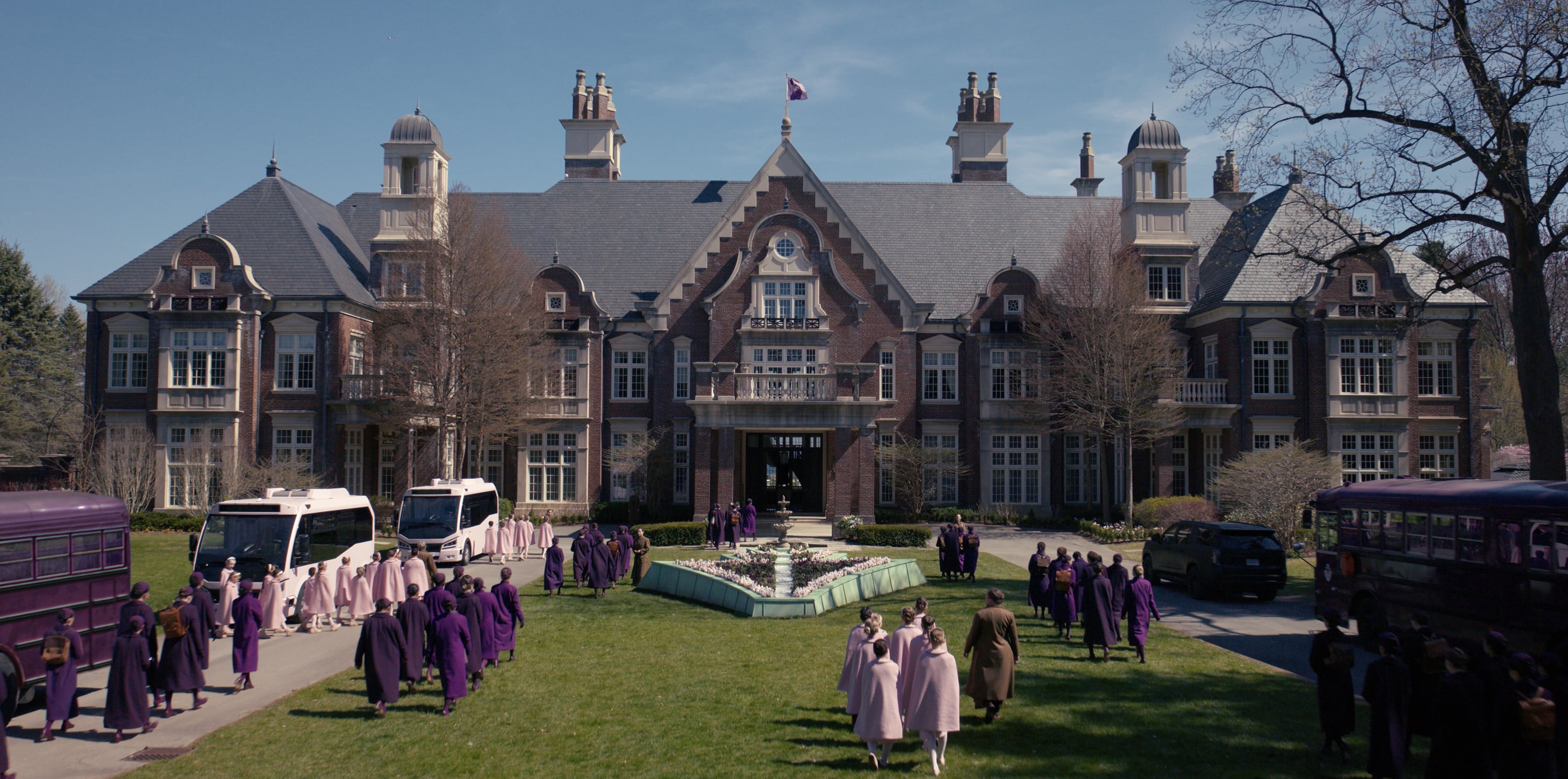The Pinks, Plums, and Greens all attend Aunt Lydia's school for young women in Gilead in "The Testaments."