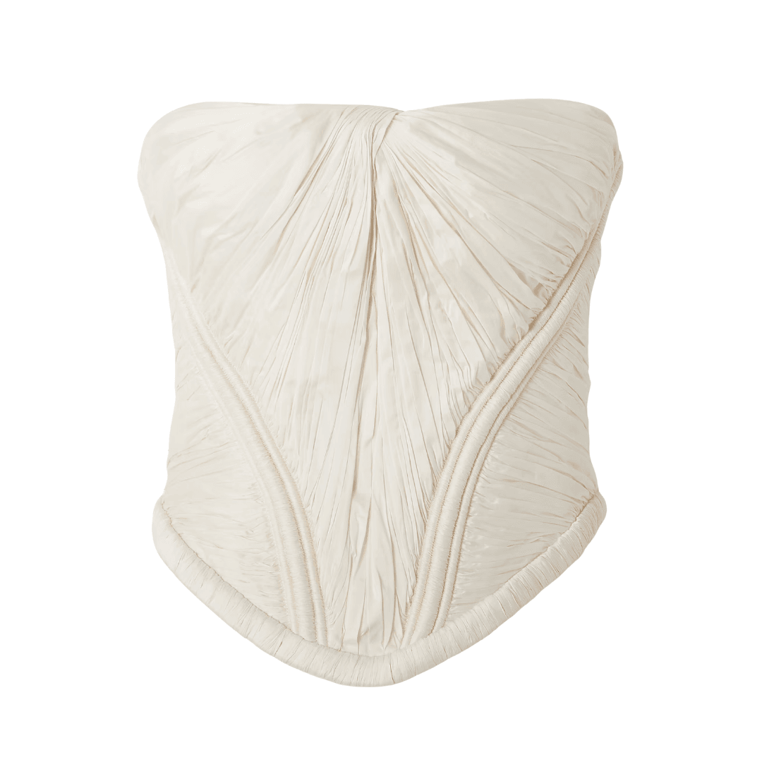 Danielle Frankel Priscilla strapless gathered taffeta bustier top