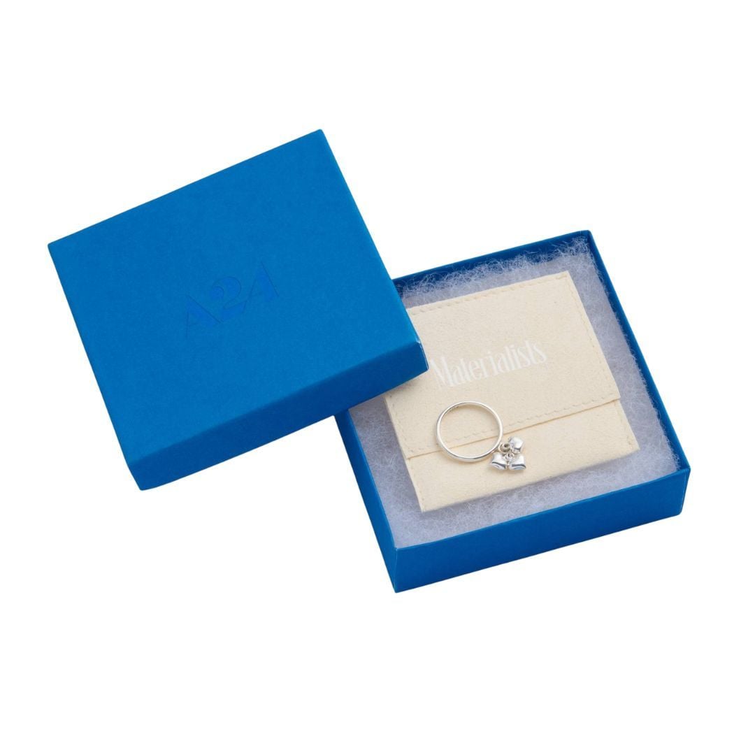Materialists Silver Hearts Charm Ring