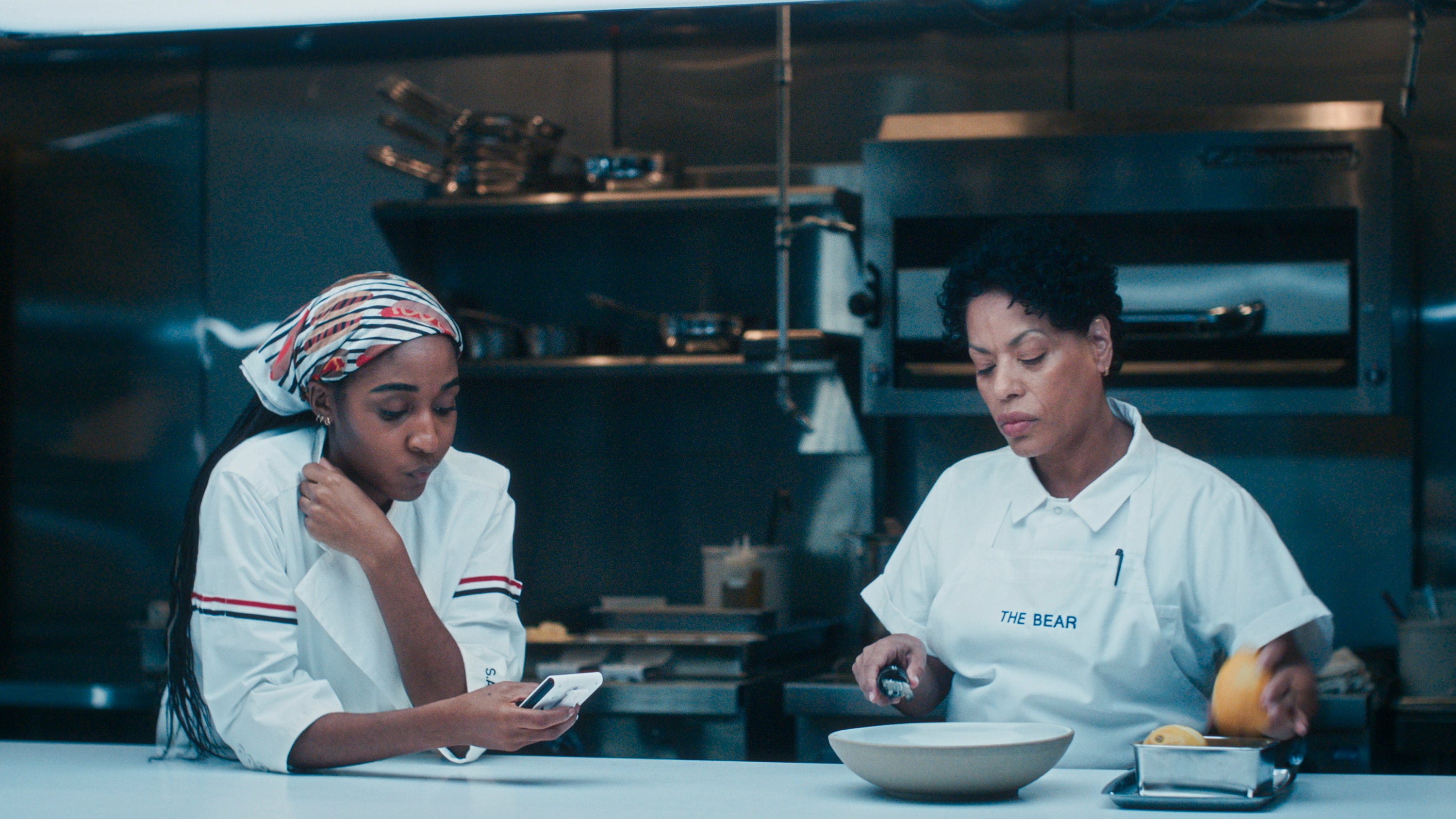 Ayo Edebiri and Liza Colón-Zayas in "The Bear."