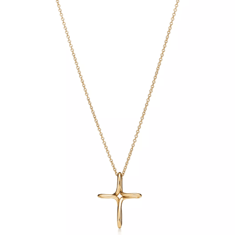 Gold Tiffany & Co Elsa Peretti Infinity Cross Pendant
