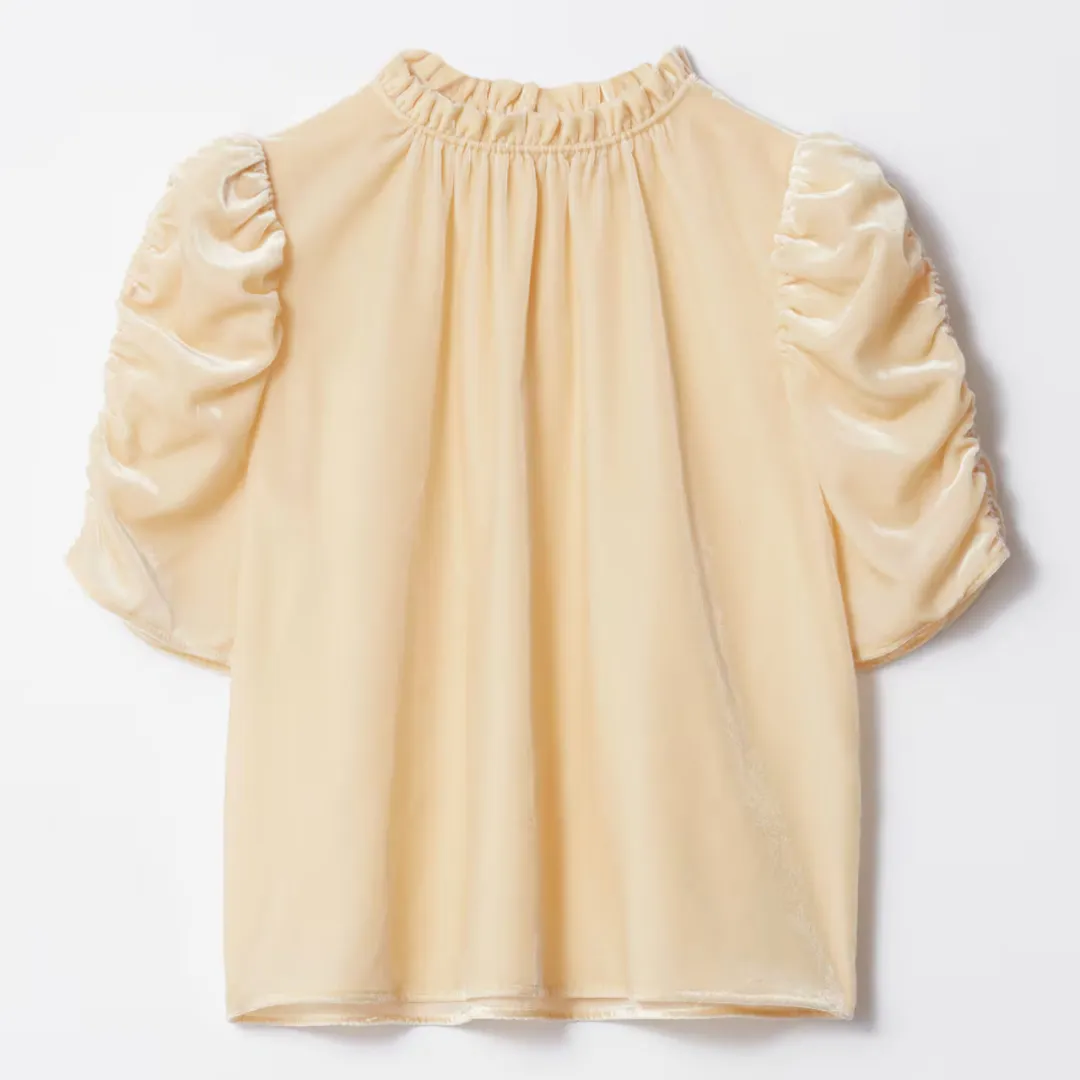 & Other Stories Puff Sleeve Velvet Top