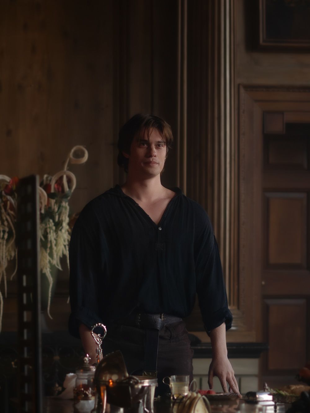 Emma Corrin stands next to Nicholas Galitzine in "100 Nights of Hero."
