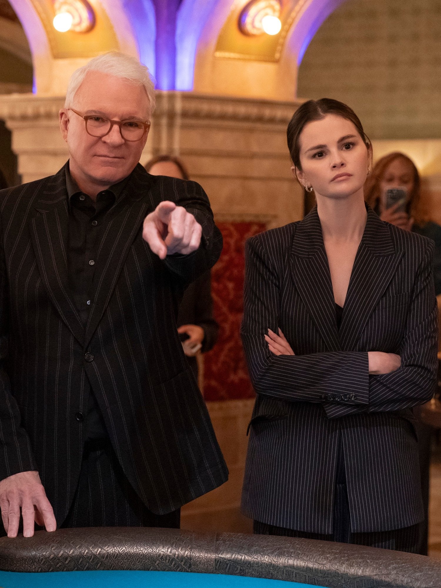 Martin Short, Steve Martin, and Selena Gomez in "Only Murders In The Building".