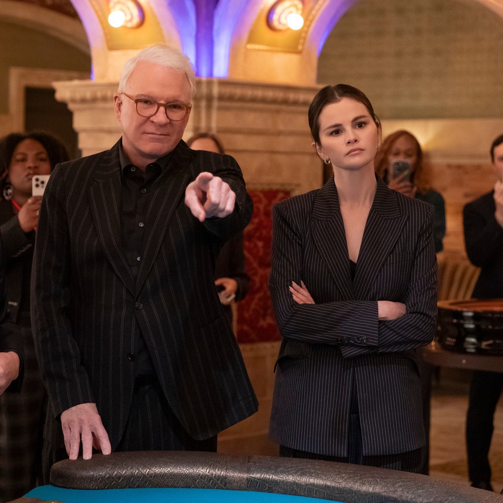 Martin Short, Steve Martin, and Selena Gomez in "Only Murders In The Building".