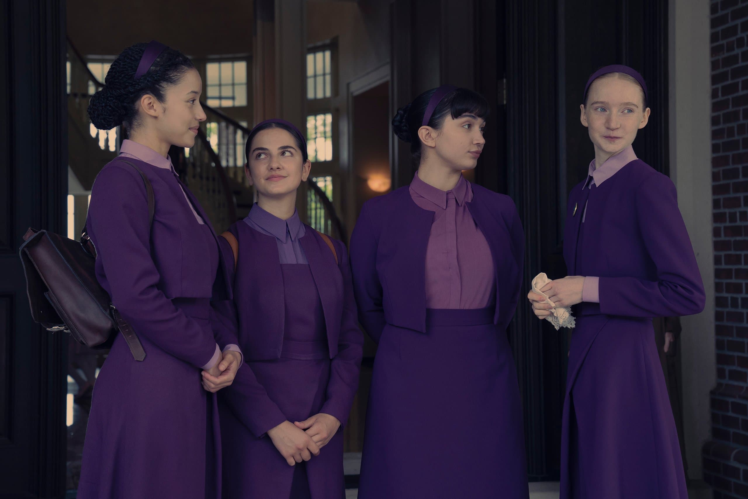 Chase Infiniti, Mattea Conforti, Rowan Blanchard, Isolde Ardies in "The Testaments".