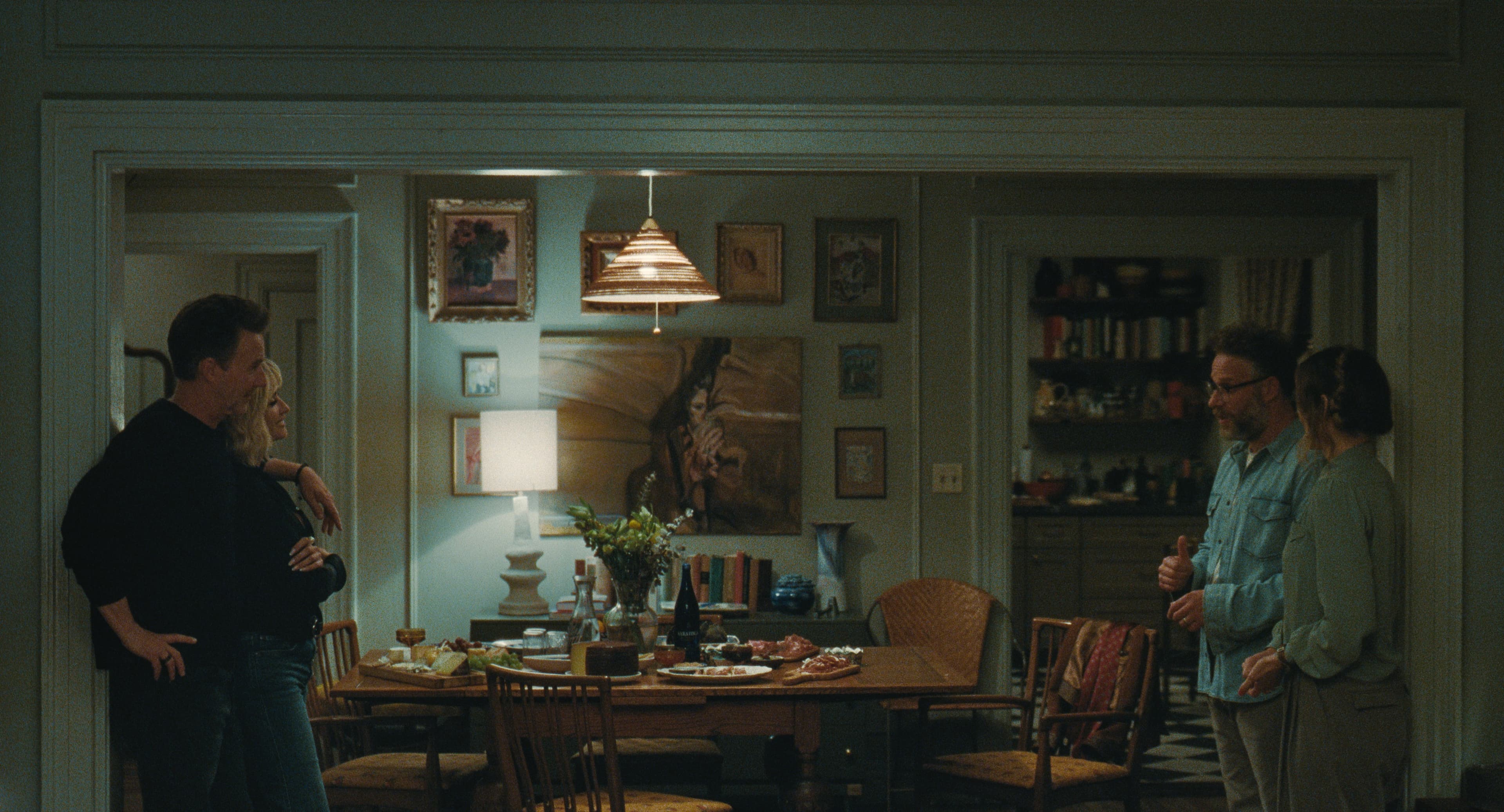 Edward Norton, Penélope Cruz, Seth Rogen, and Olivia Wilde in "The Invite."