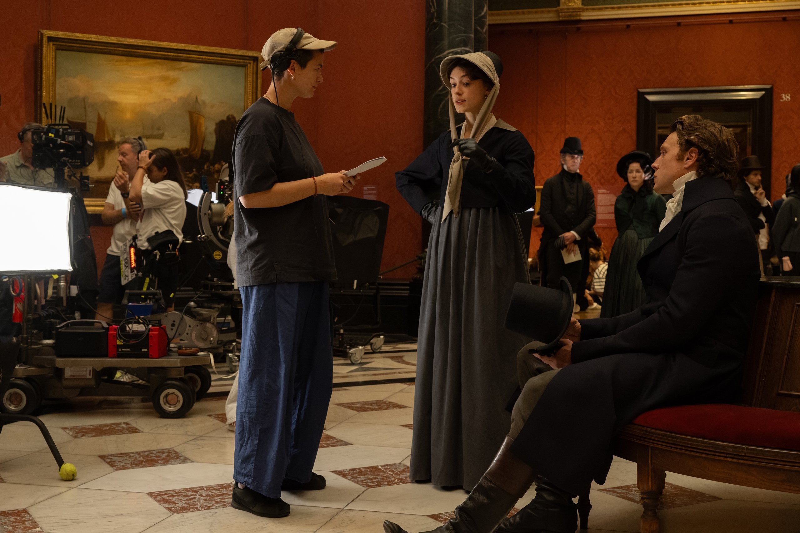 Daisy Edgar-Jones behind the scenes in "Sense and Sensibility."