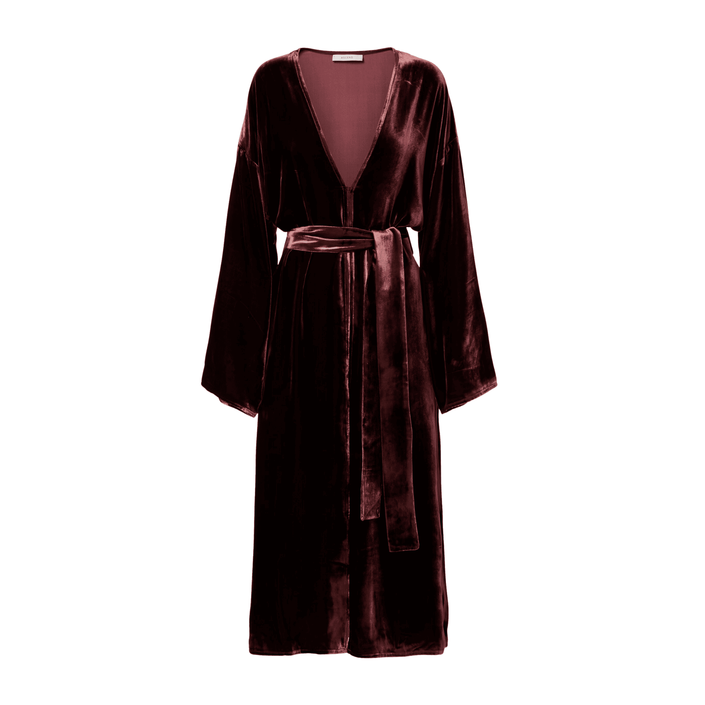 ASCENO Belted velvet midi dress