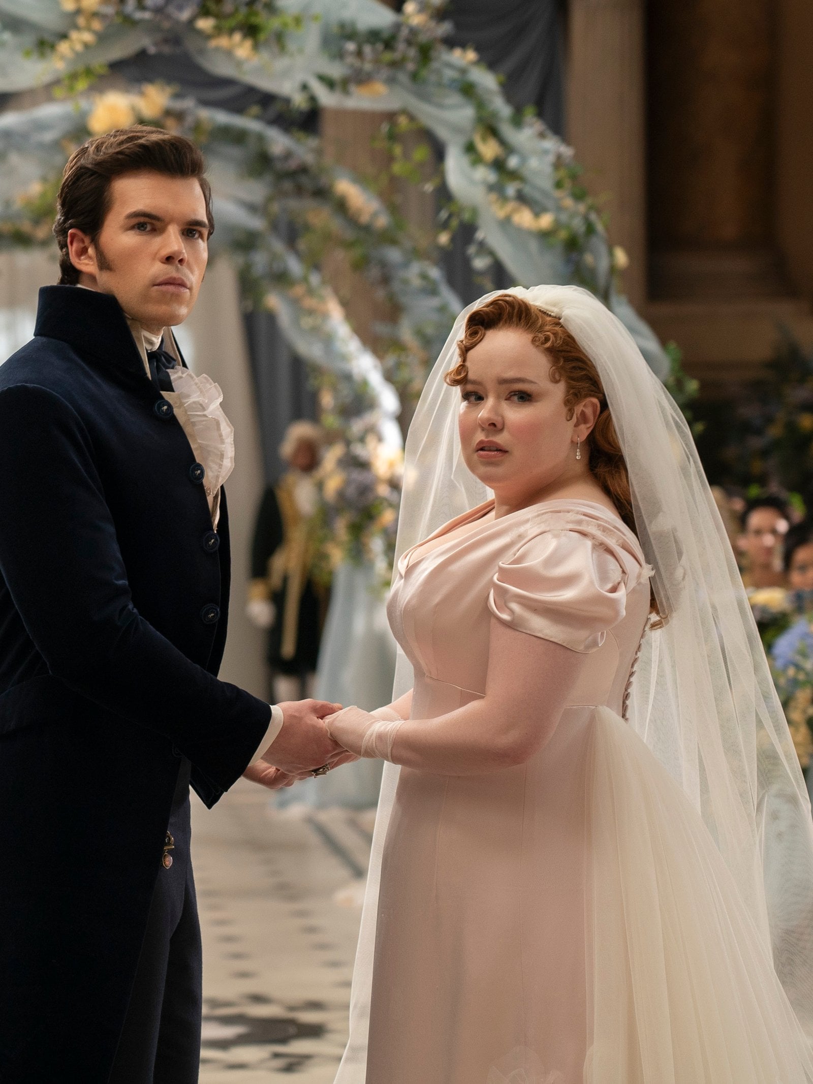 Colin and Penelope's wedding in "Bridgerton" season three.