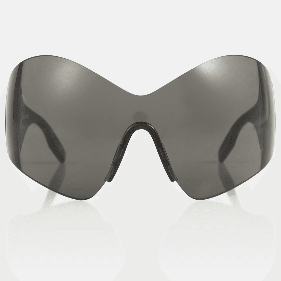 Balenciaga Mask Butterfly Sunglasses against a gray background