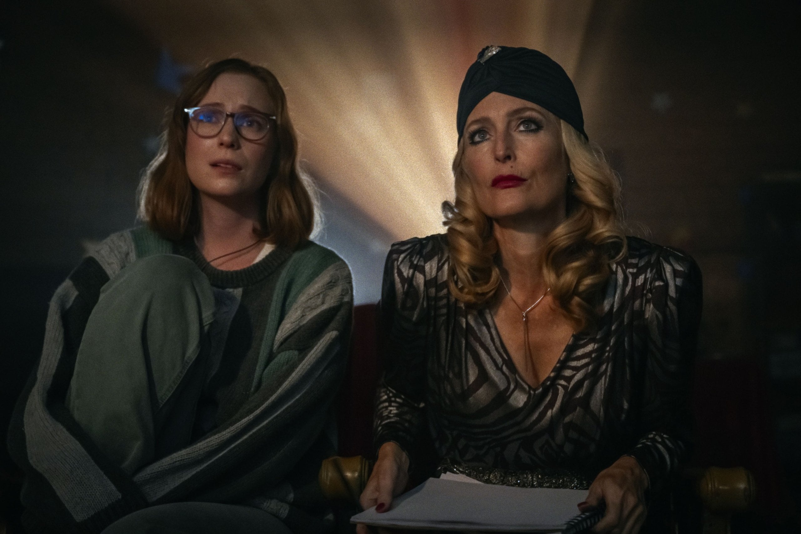 Hannah Einbender and Gillian Anderson in "Teenage Sex and Death At Camp Miasma."