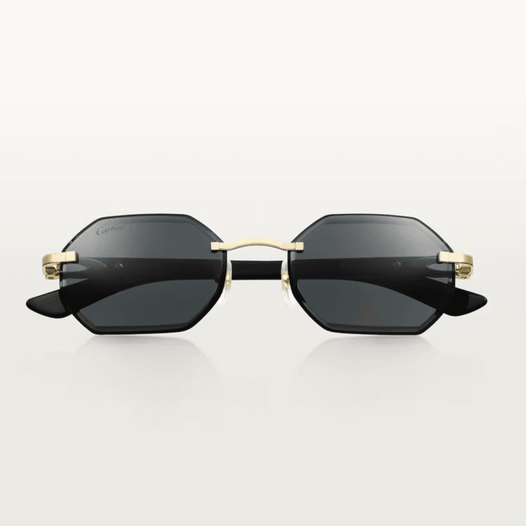 Cartier Sunglasses C Allongé de Cartier Motif against a gray background