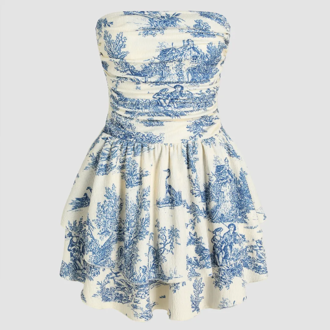 Cider Shirred Ruched Mini Dress