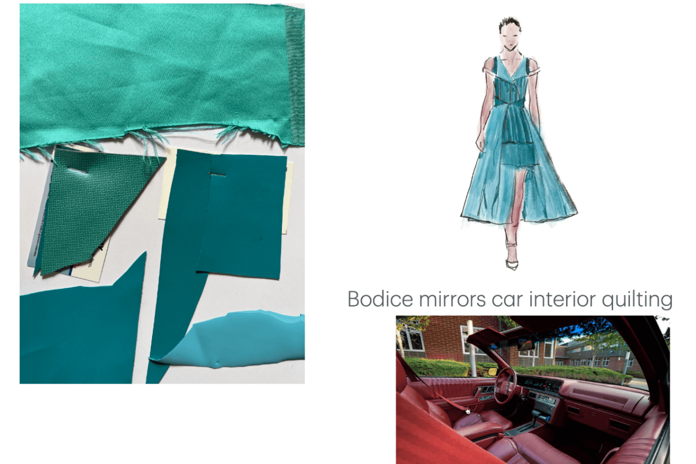 Corvette's turquoise dress