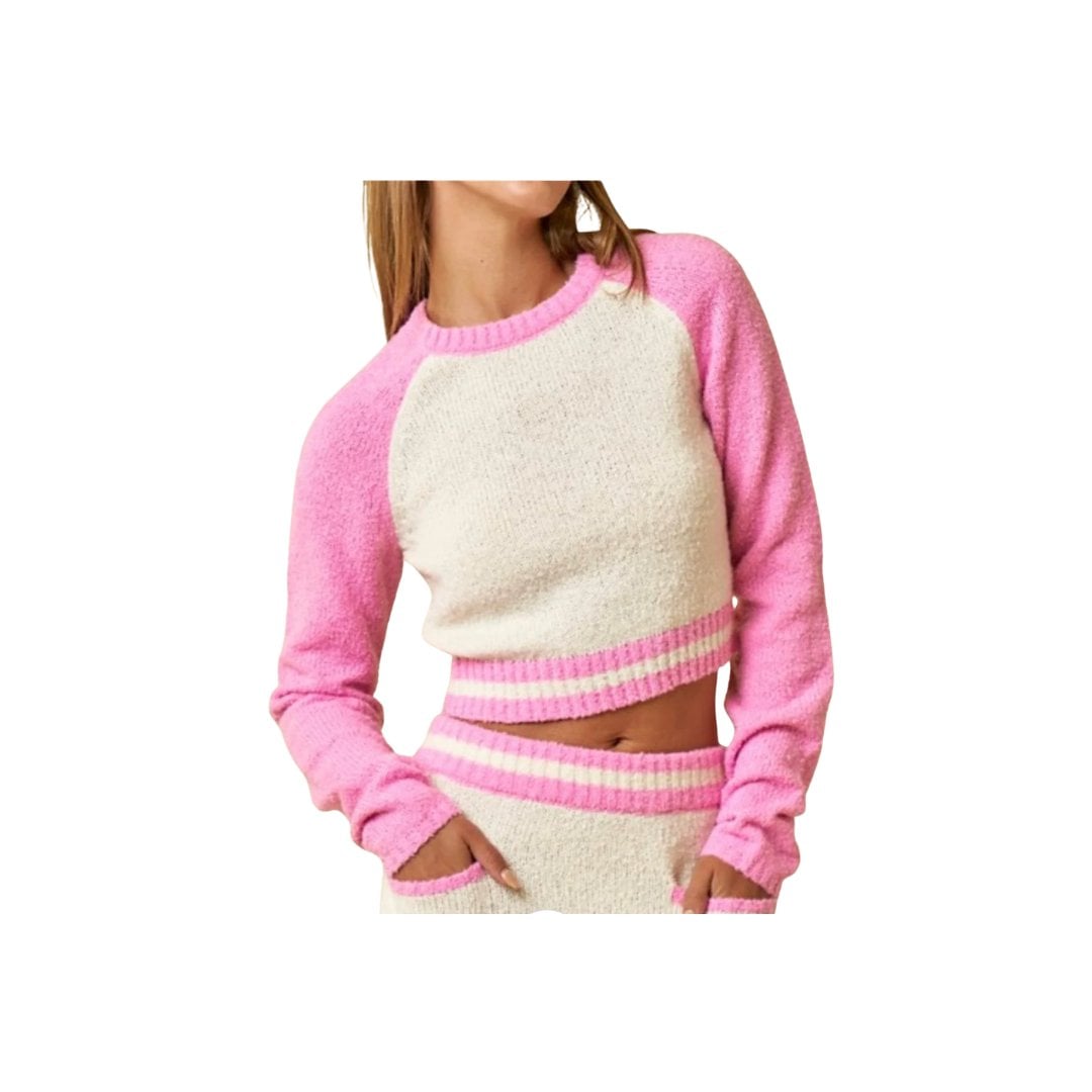 Dear Darlin Baseball Varsity Crop Sweater