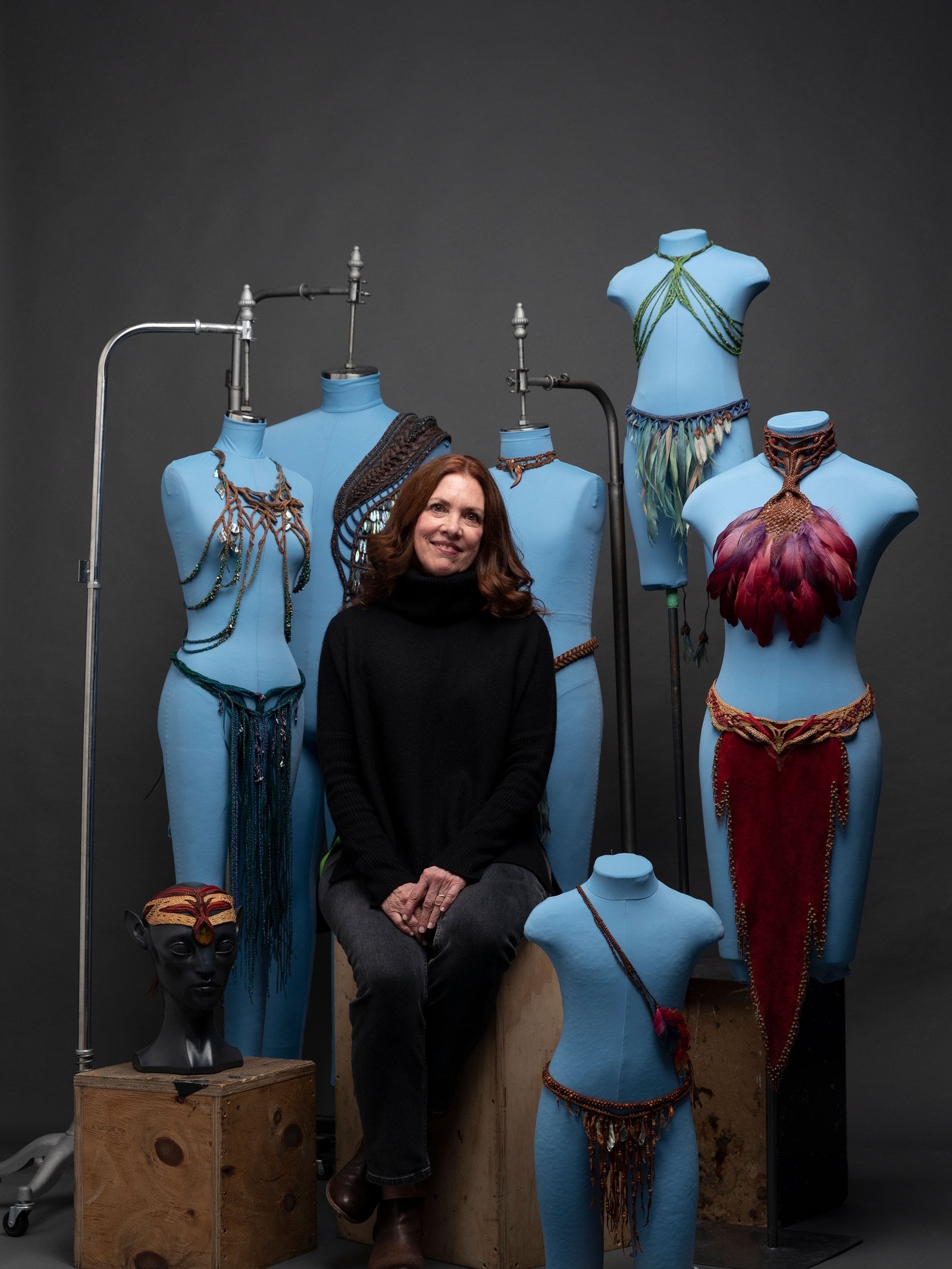 Deborah Lynn Scott on the set of "Avatar: Fire and Ash."