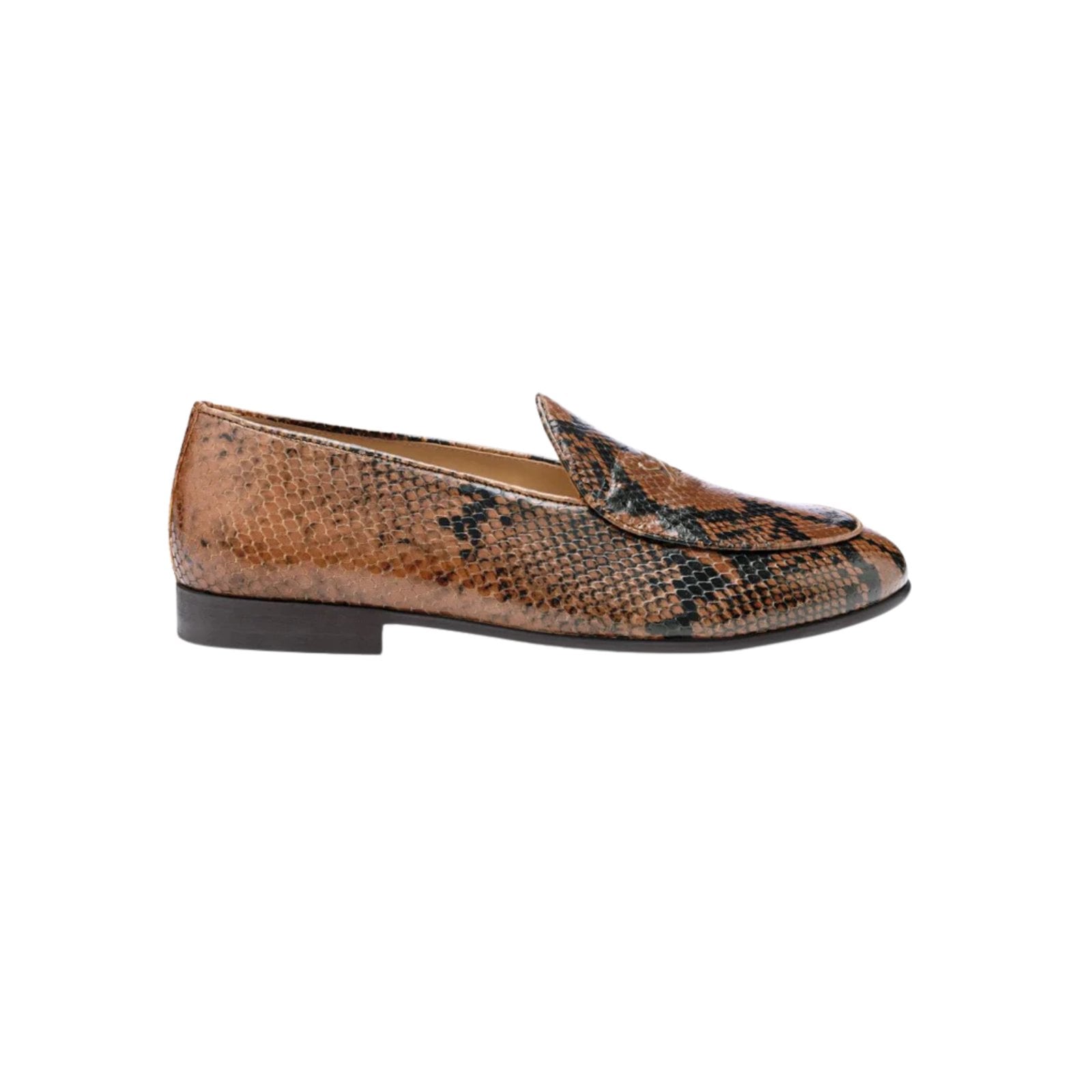 Del Toro Women's Brown Snakeskin Milano Loafer