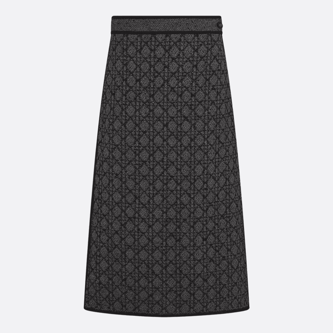 Dior Mid-Length Macrocannage Skirt by pale gray background