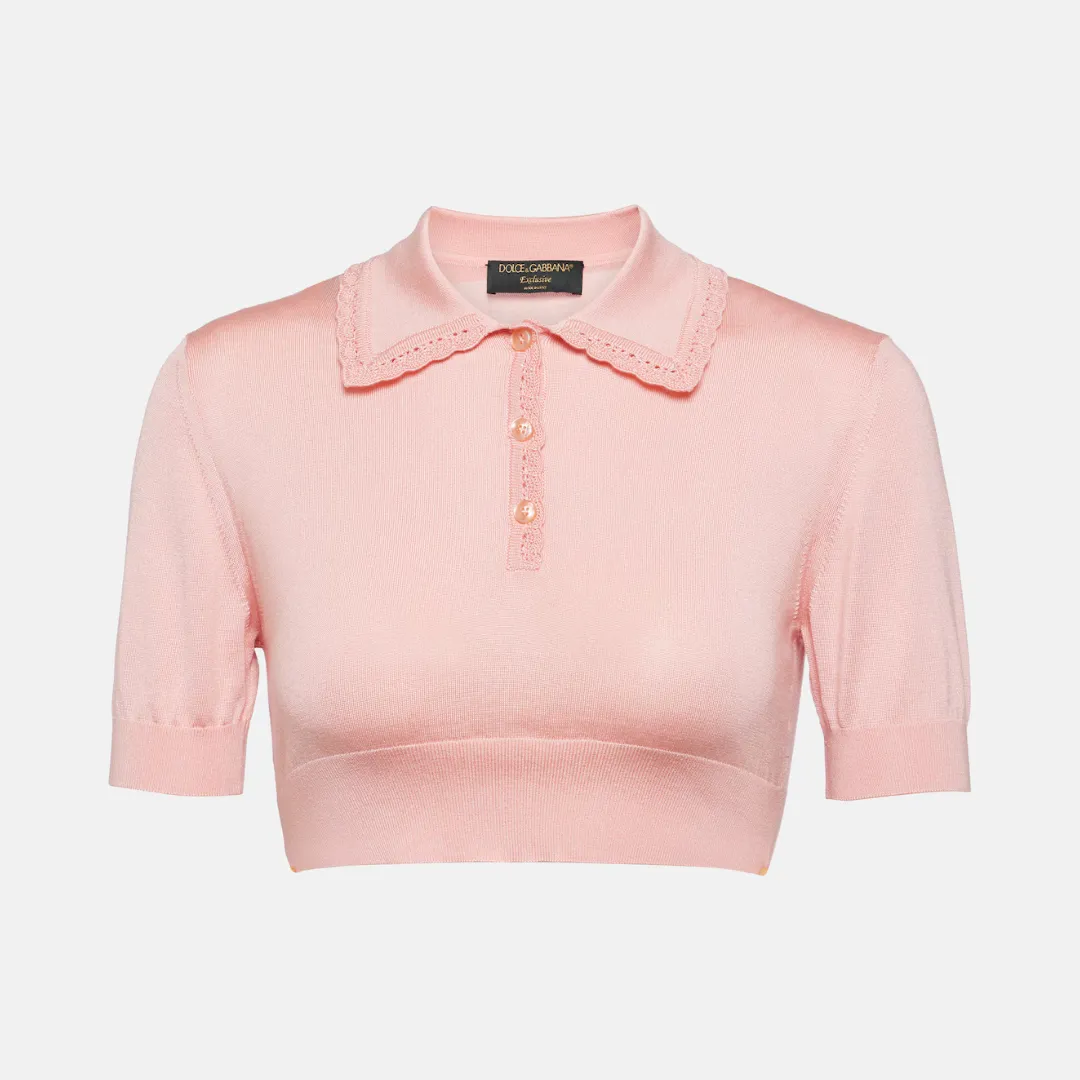 Dolce & Gabbana Capri Silk Crop Top
