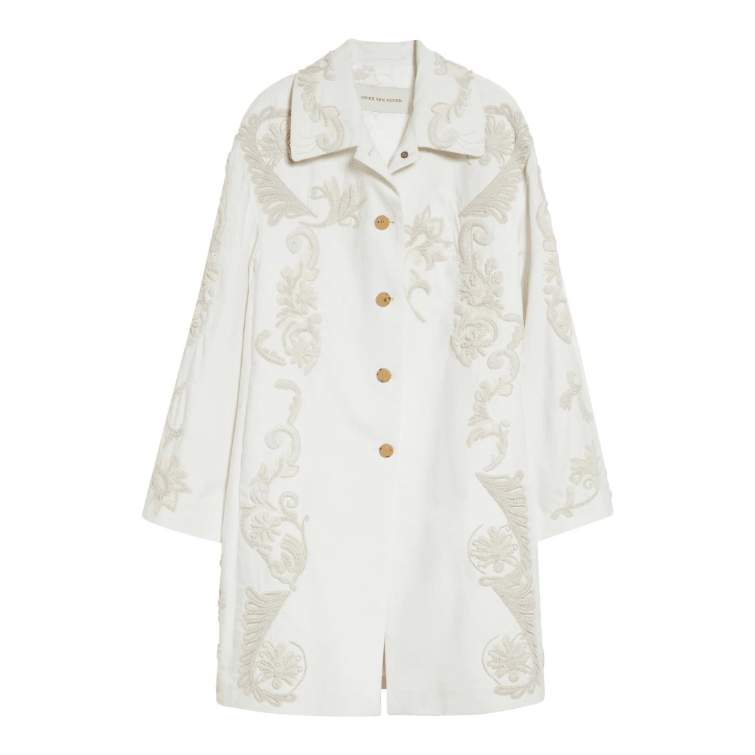 Dries Van Noten Embroidered A-Line Coat