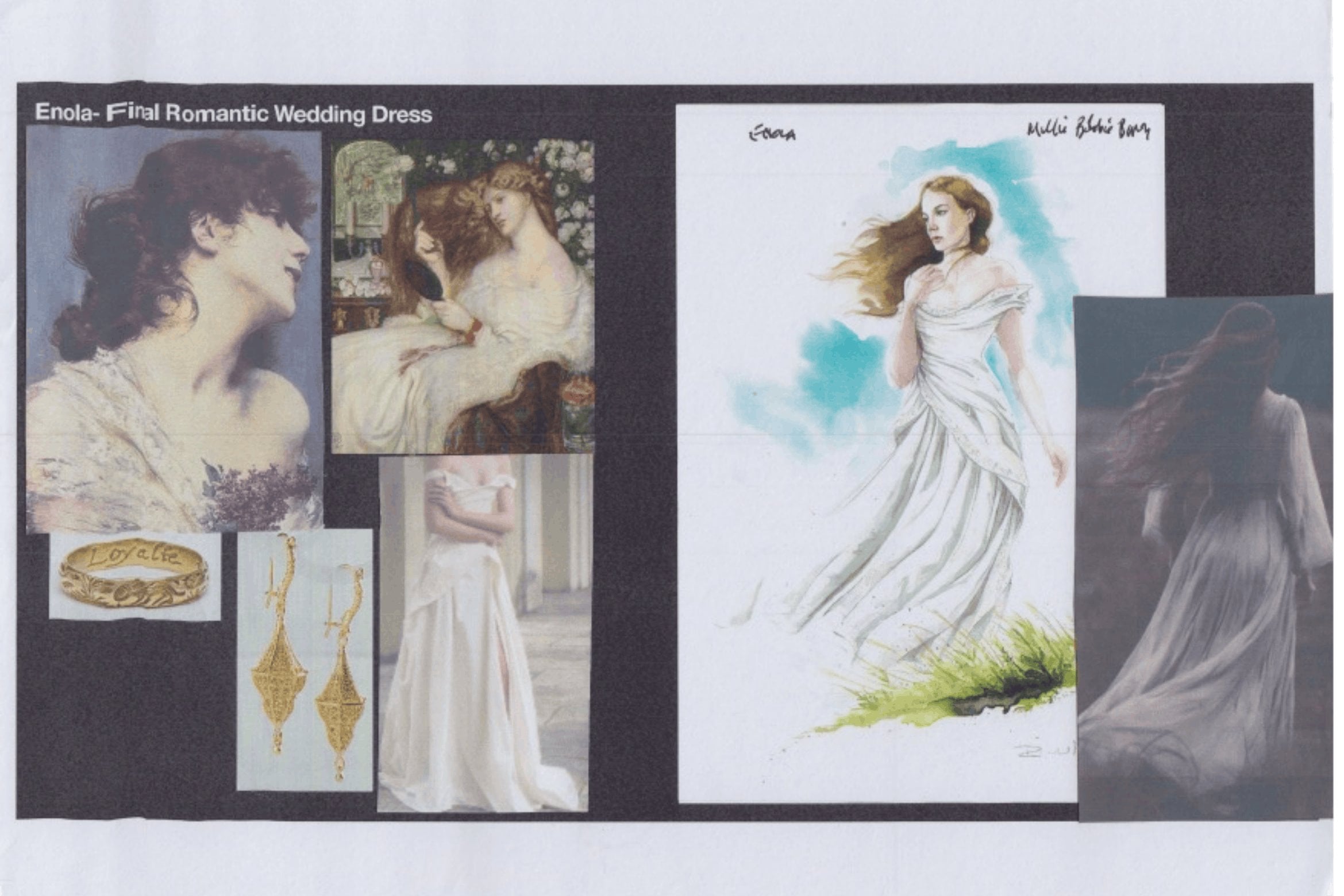 Consolata Boyle's moodboard for the second wedding look.