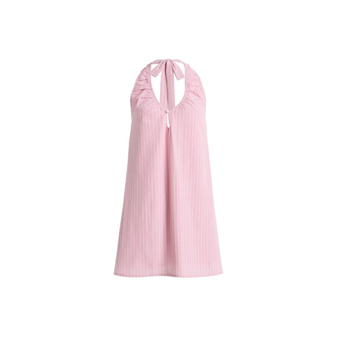 ELCE Sidney Cotton-Blend Mini Halter Dress