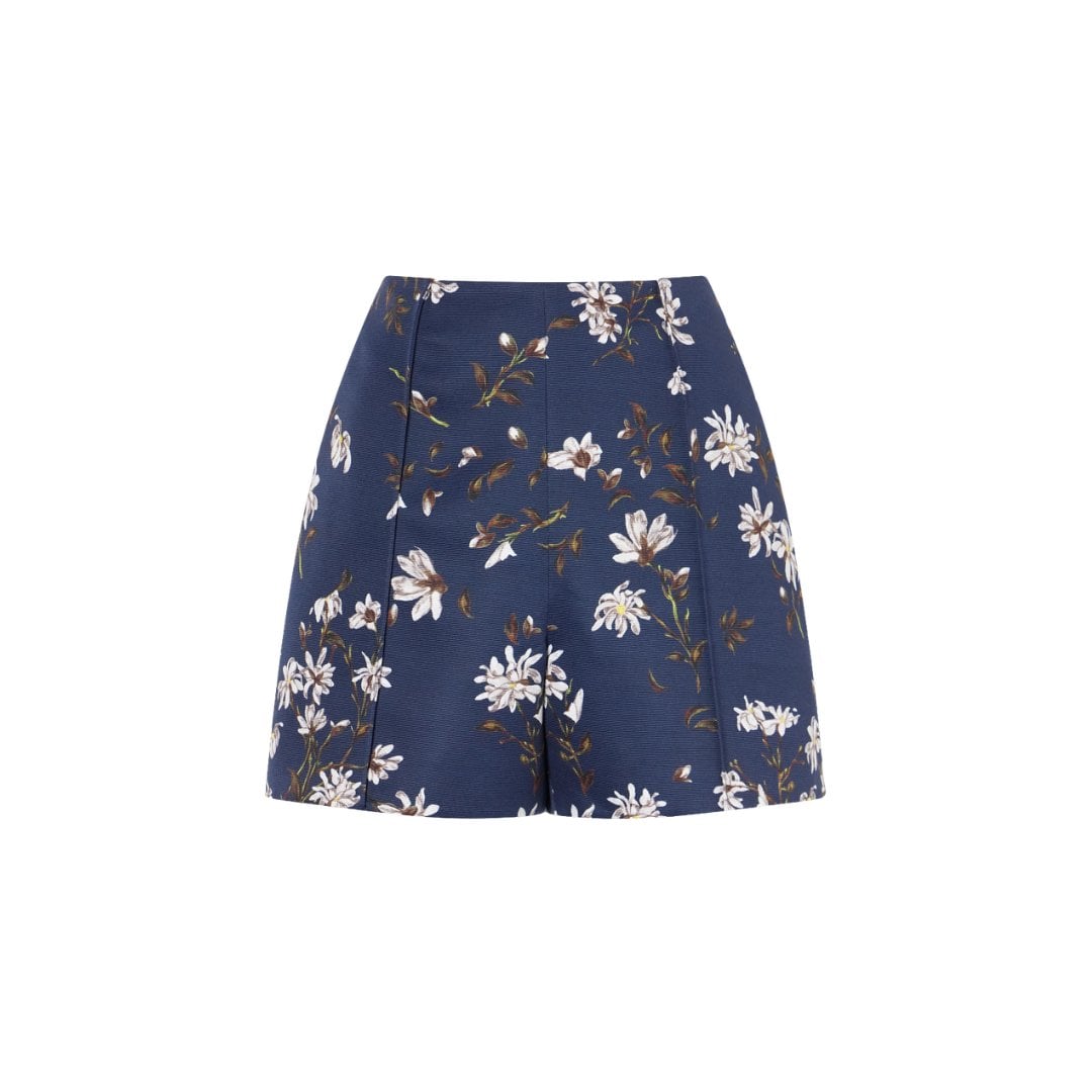 EMILIA WICKSTEAD + Manolo Blahnik floral-print drill shorts