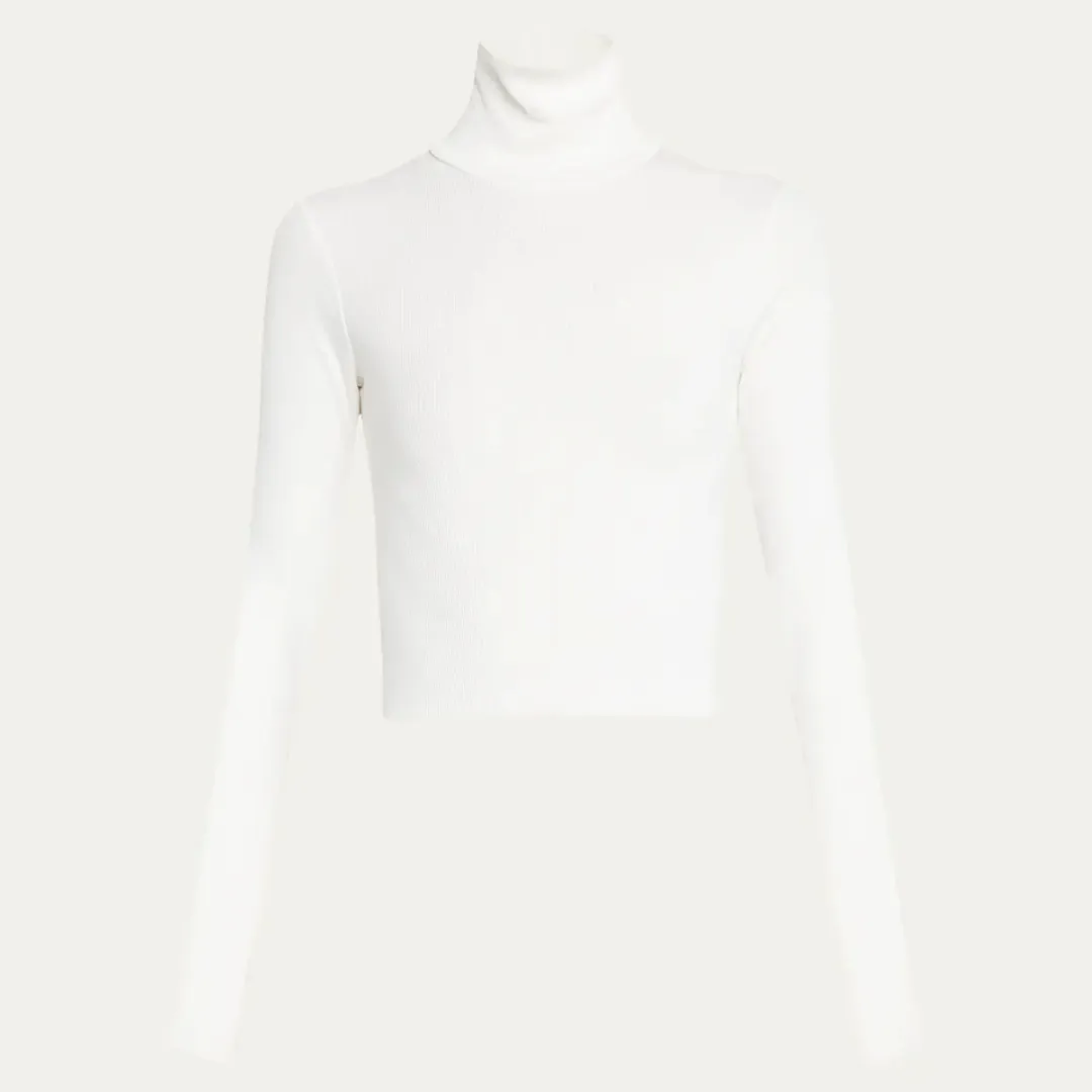 Eterne Cropped Fitted Turtleneck Top