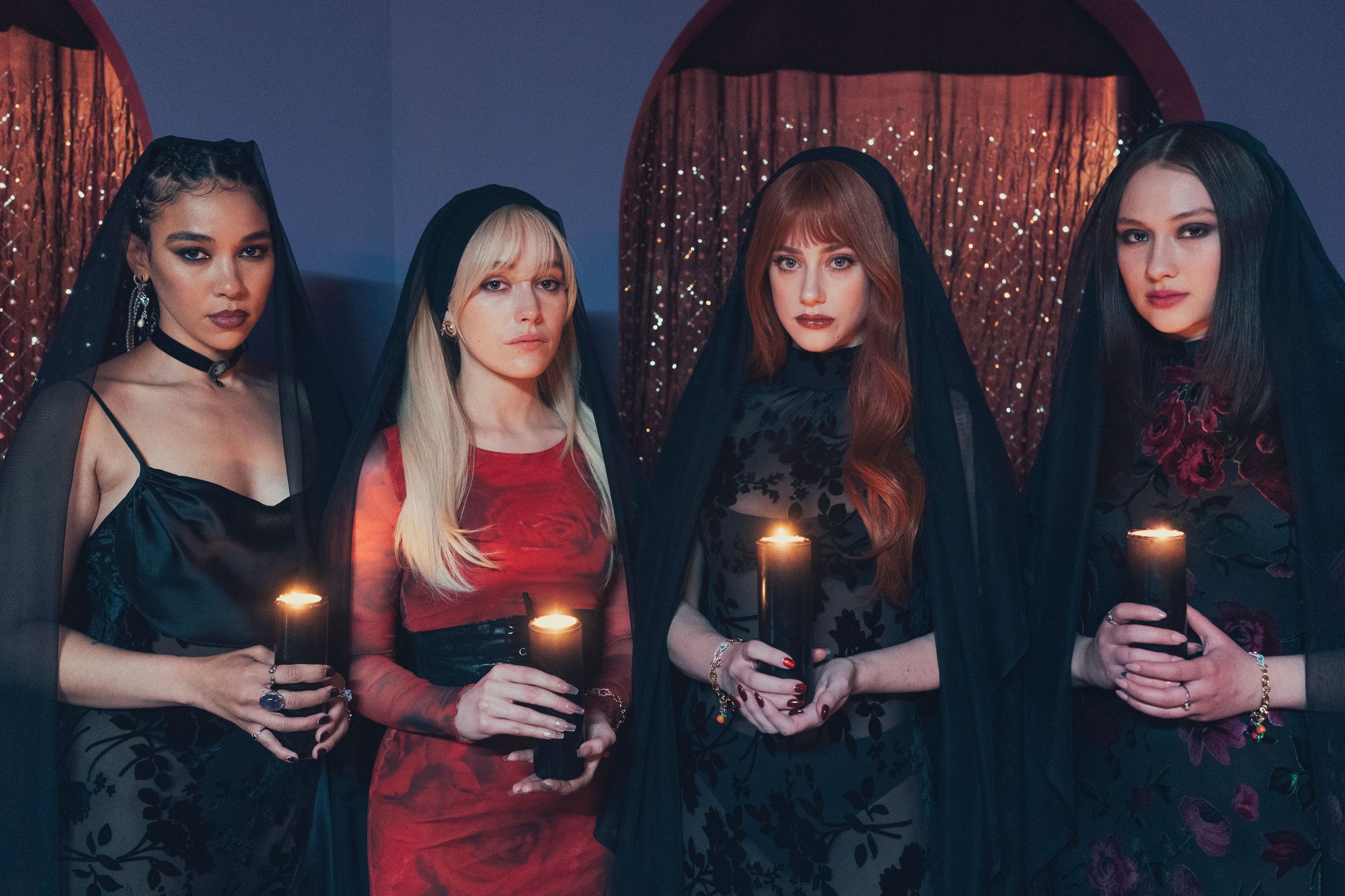 Alexandra Shipp, Victoria Pedretti, Lili Reinhart, and Lola Tung in "Forbidden Fruits."