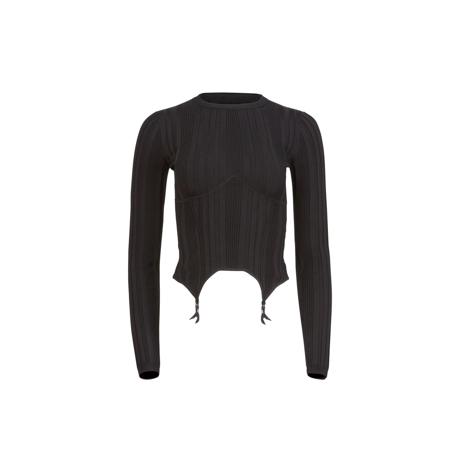 Fleur du Mal Rib Long Sleeve Garter Top