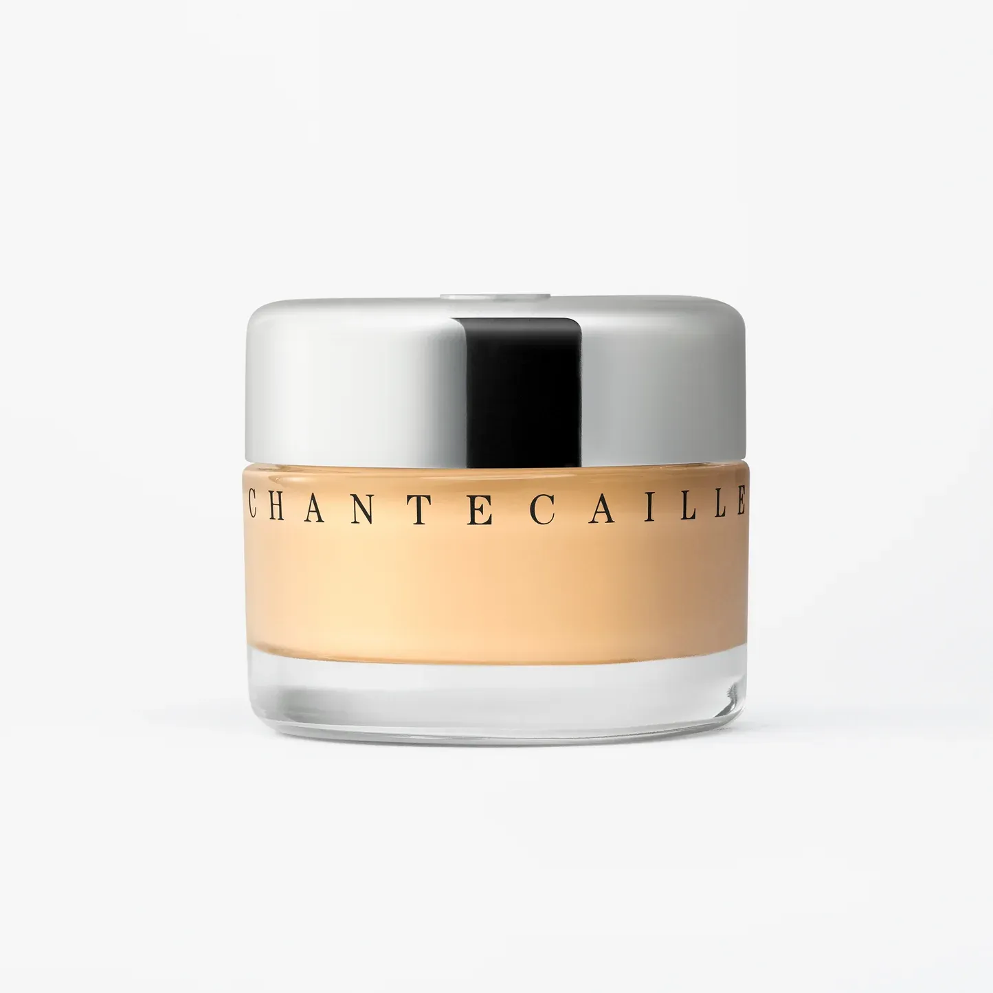 A jar of Chantecaille Future Skin Oil-Free Foundation in a pale beige shade