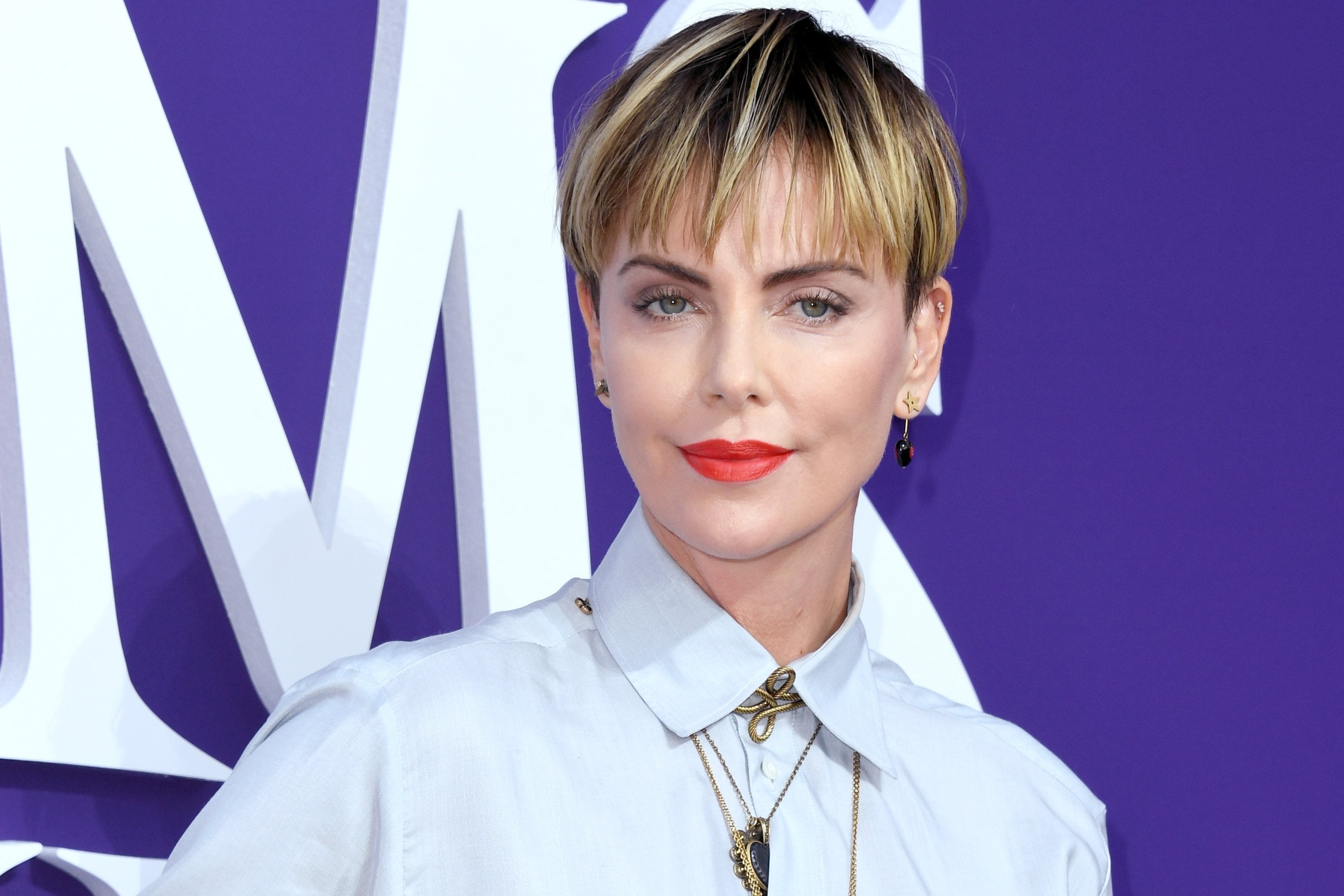 Charlize Theron attends the Premiere of MGM's 'The Addams Family' at Westfield Century City AMC on October 06, 2019 in Los Angeles, California.