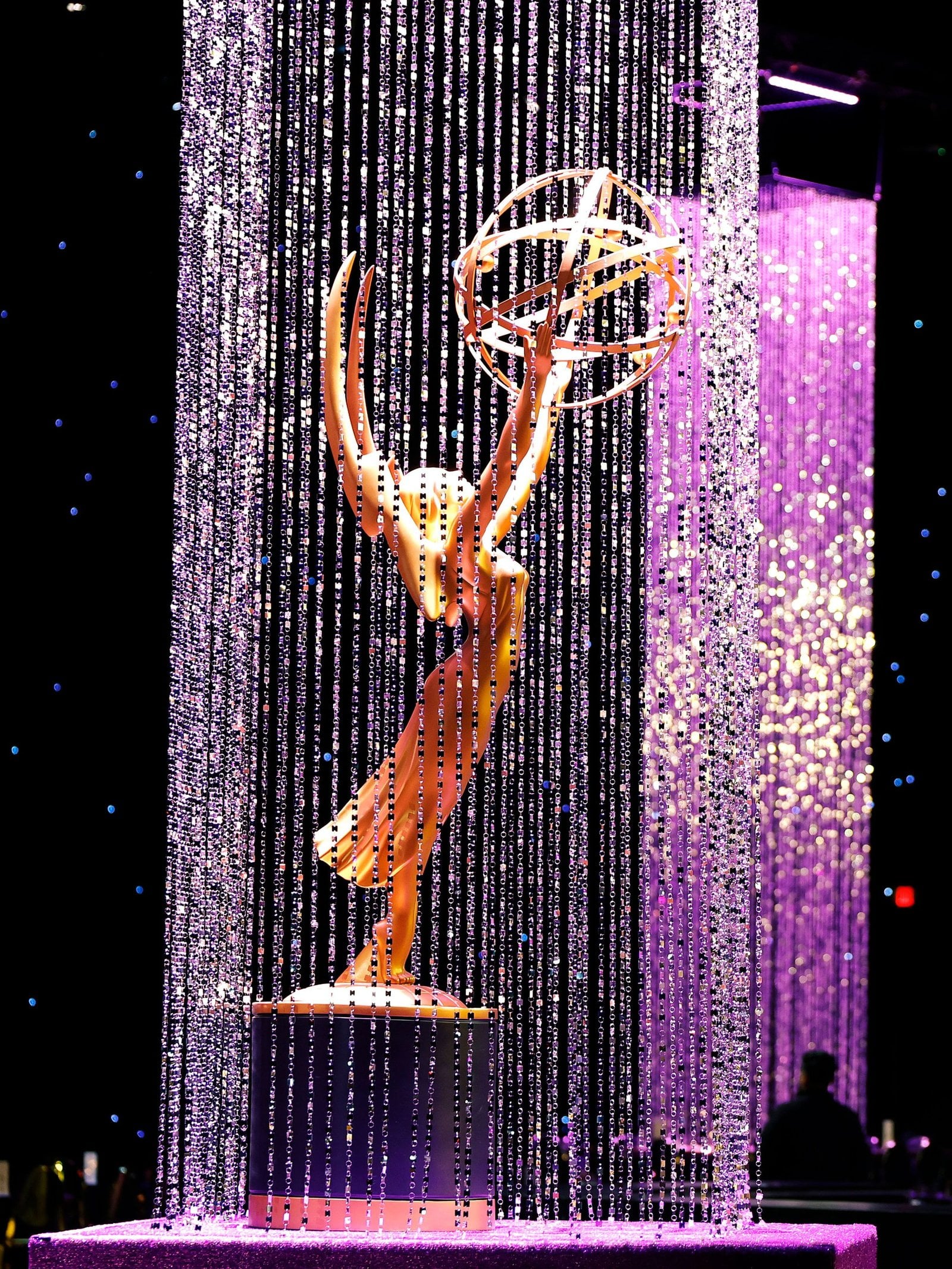 A view of the Emmy statue is seen during the 77th Primetime Emmys.