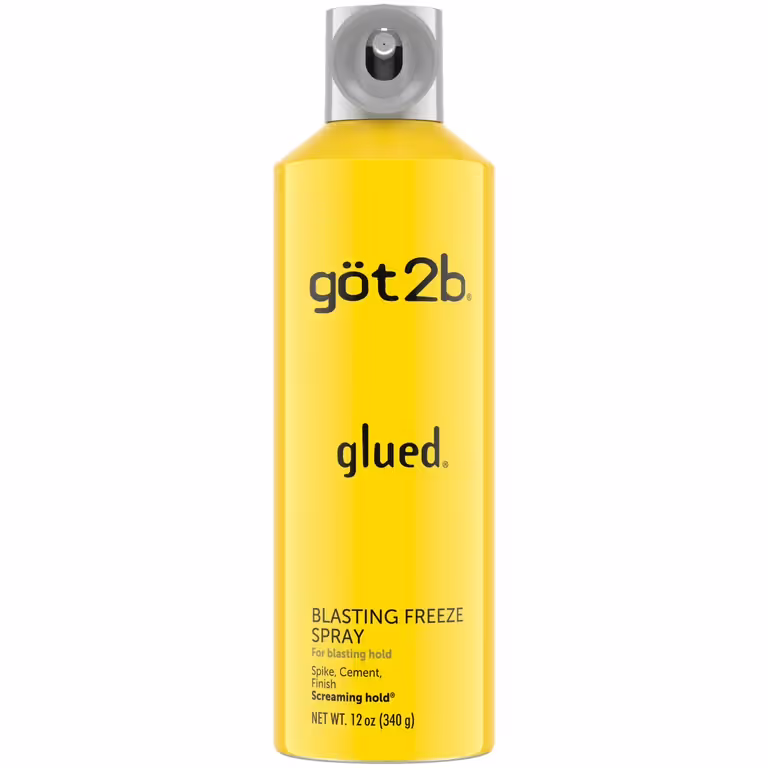 A can of Got2B Glued Blasting Freeze Spray agains a white background.