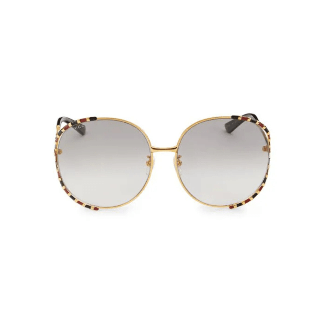 Gucci 64MM Round Sunglasses against a white background