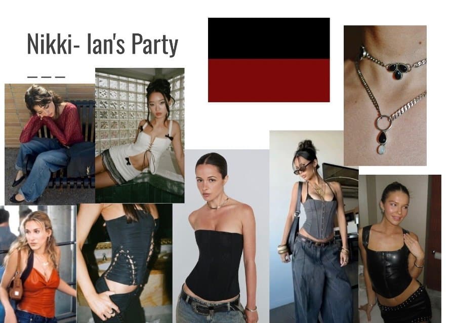 The moodboard for Nikki's party look.