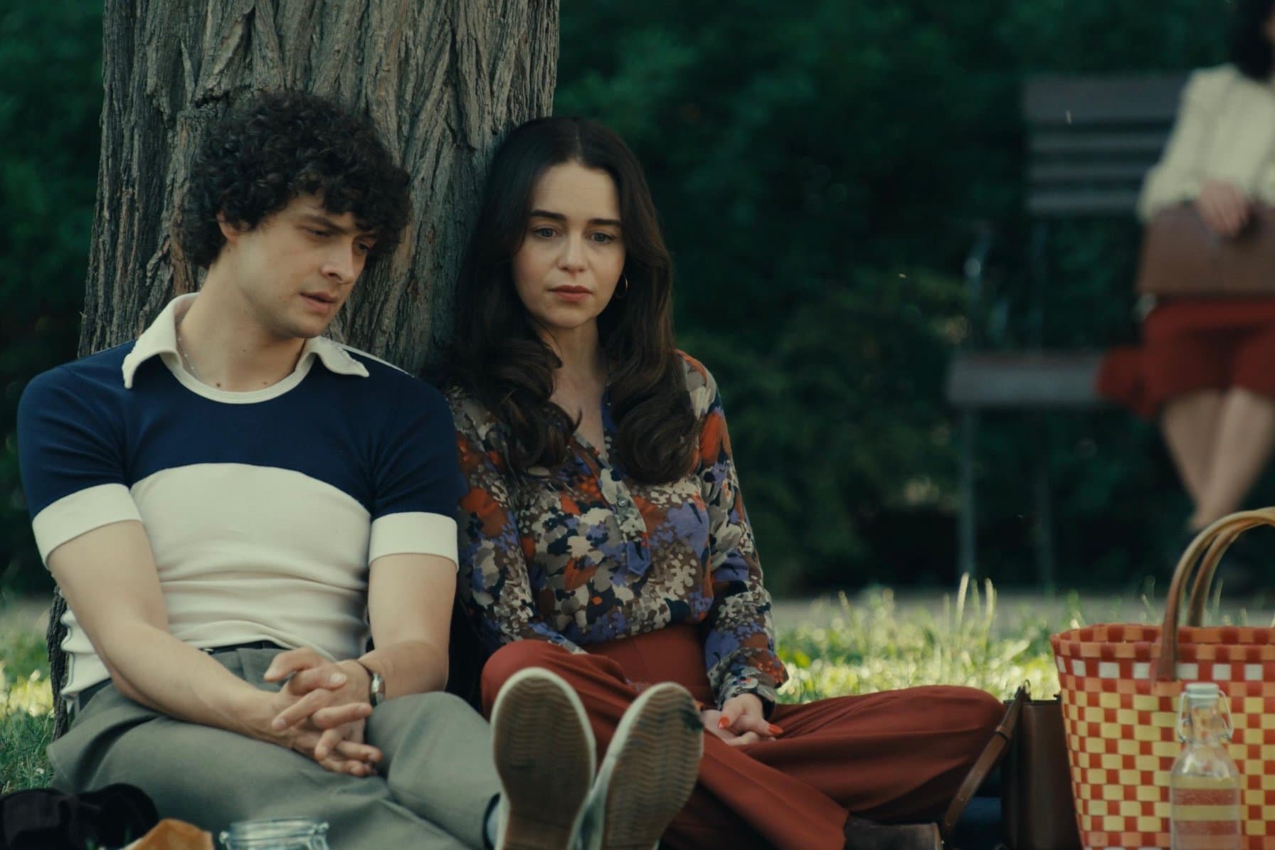 Emilia Clarke and Petro Ninovskyi in "Ponies."