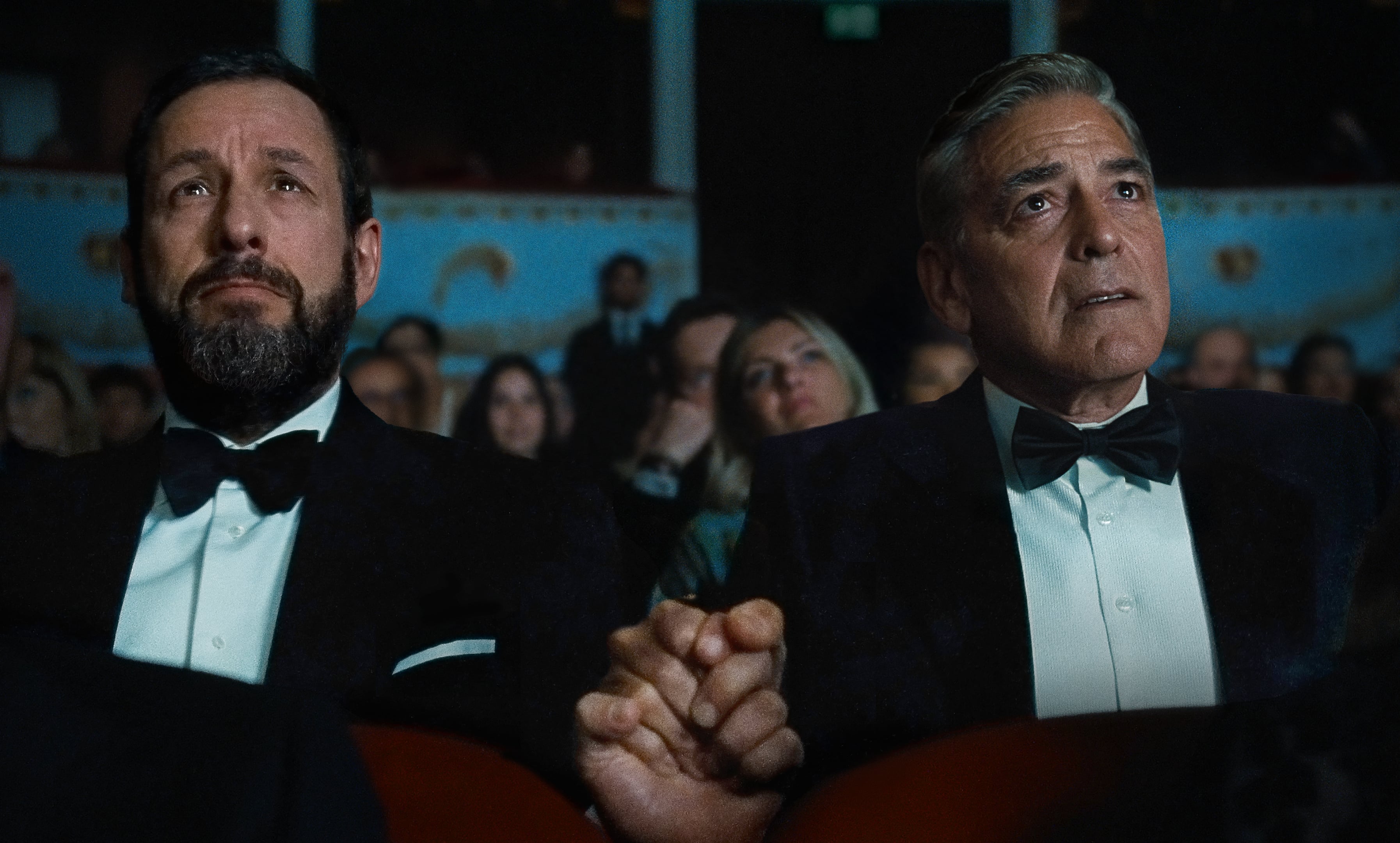 Adam Sandler and George Clooney in "Jay Kelly".