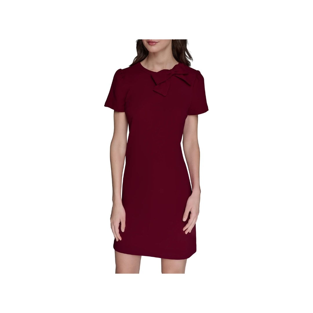 Karl Lagerfeld Bow Accent Scuba Crepe Sheath Dress