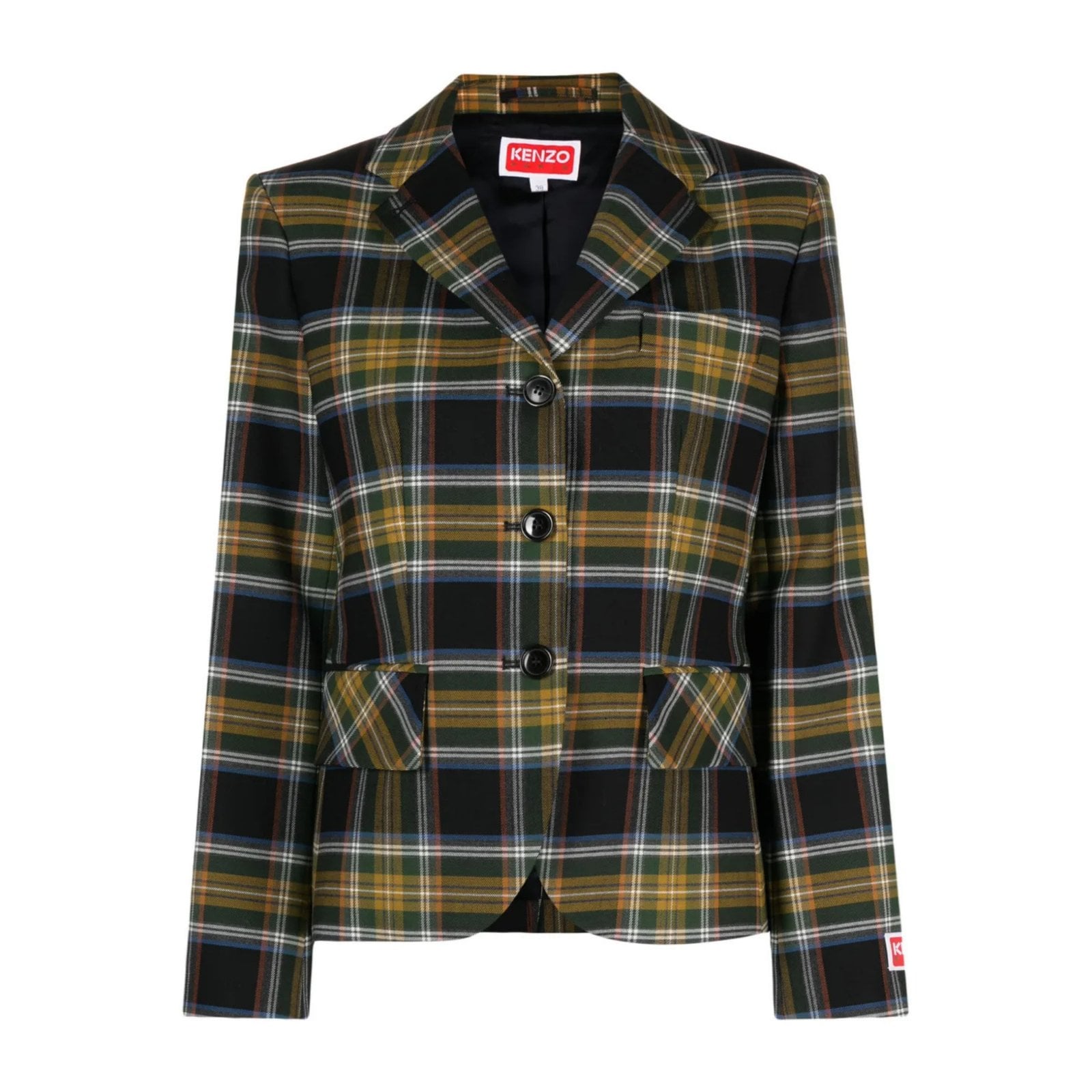 Kenzo tartan-check single-breasted blazer