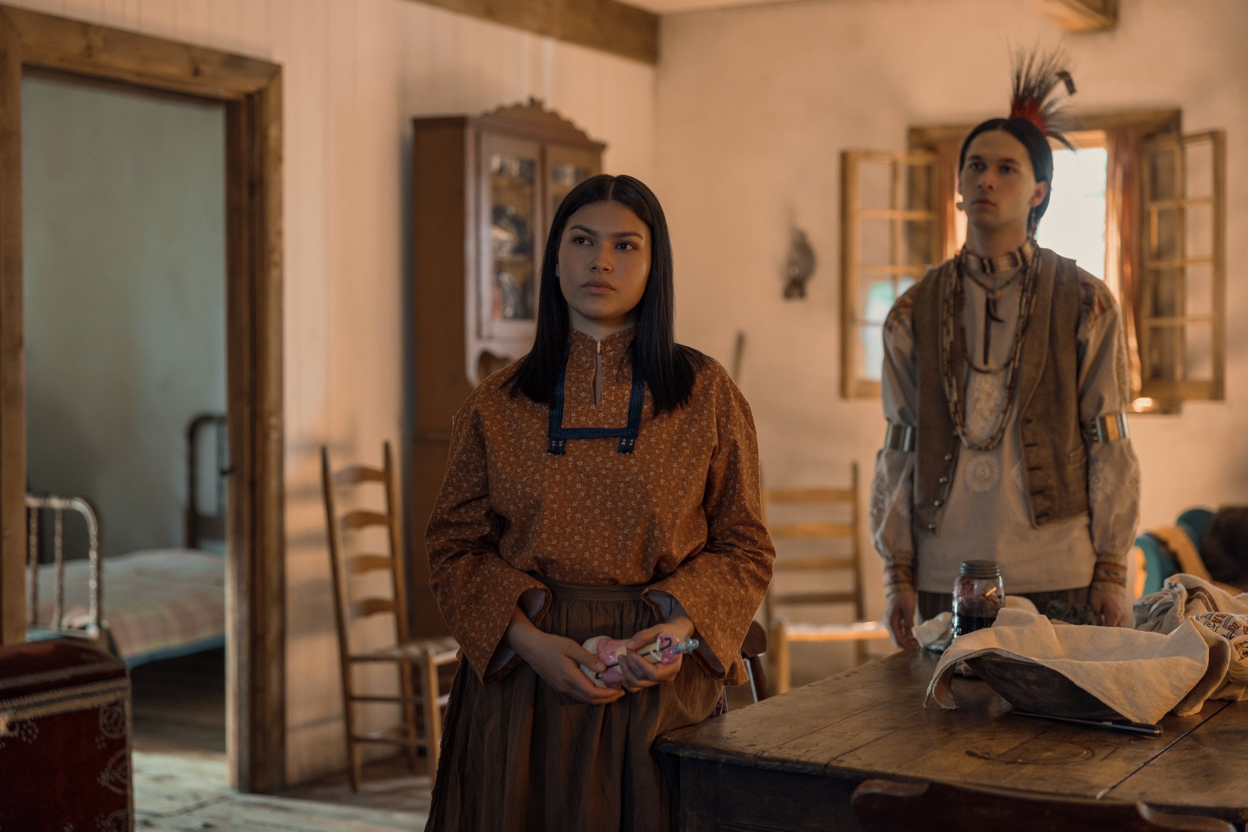 Alyssa Wapanatâhk and Xander Cole in “Little House on the Prairie."