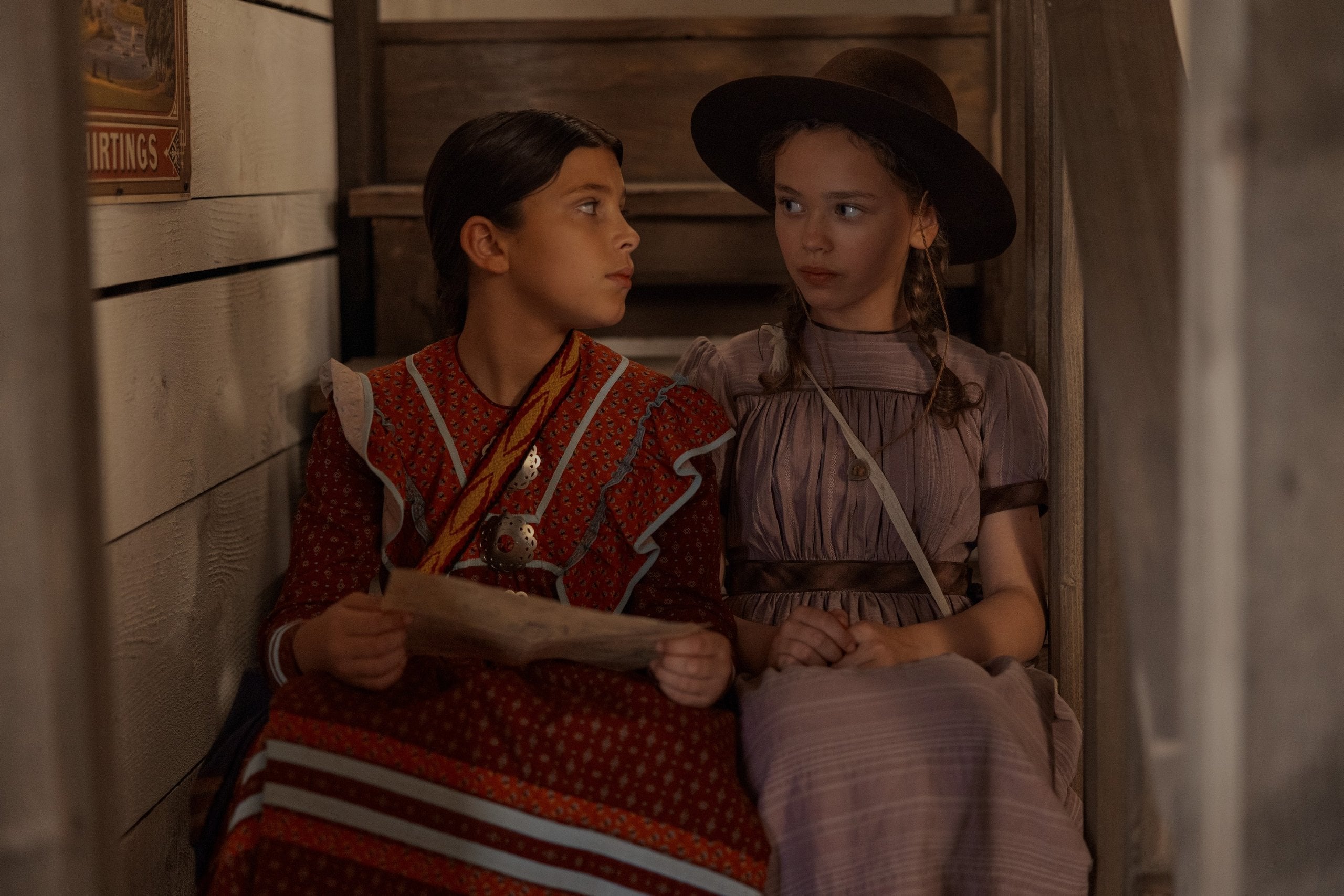 Wren Zhawenim Gotts and Alice Halsey as Laura Ingalls in “Little House on the Prairie."