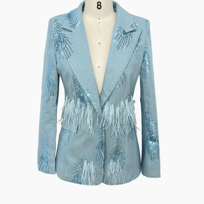 I Lyn Fashion Lounge Very Demure Blazer on a mannequin bust