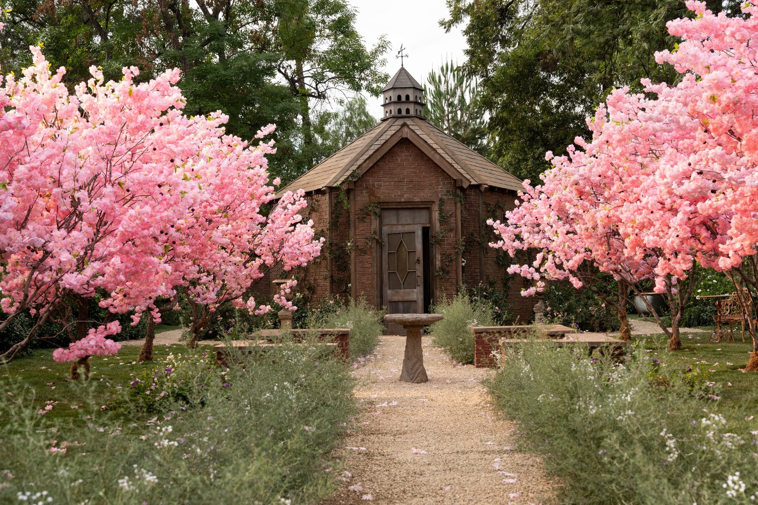The cherry blossom garden in “Monster: The Lizzie Borden Story”.