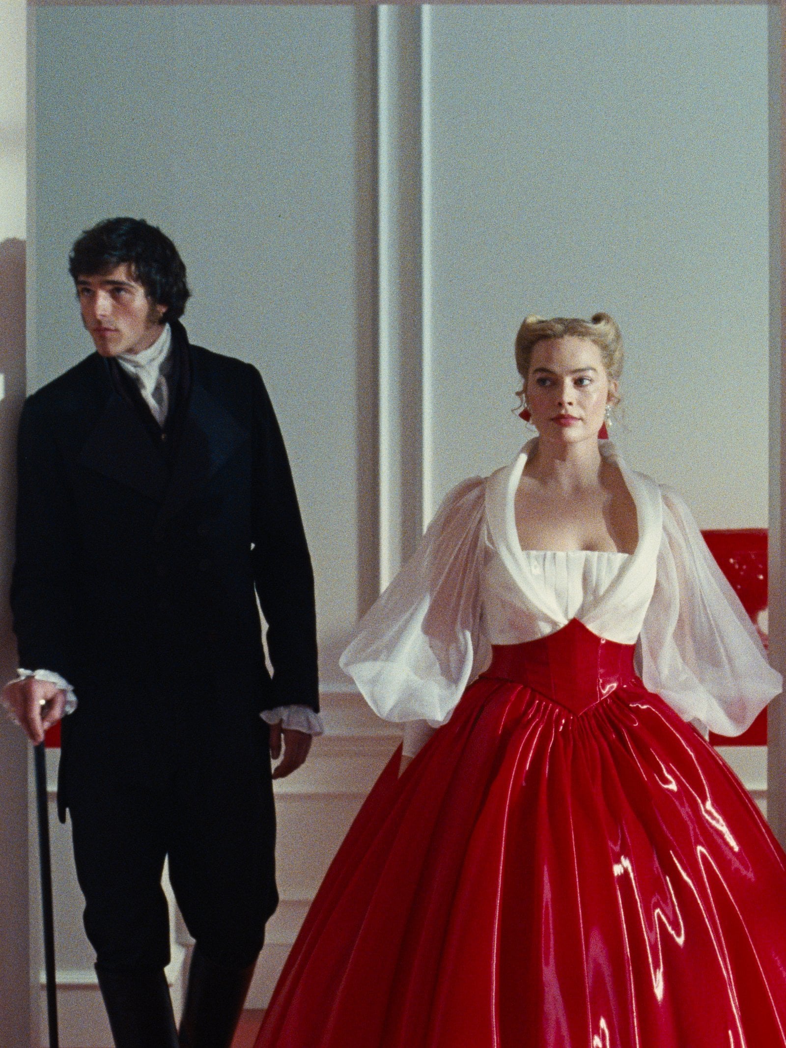 Jacob Elordi and Margot Robbie in "Wuthering Heights."